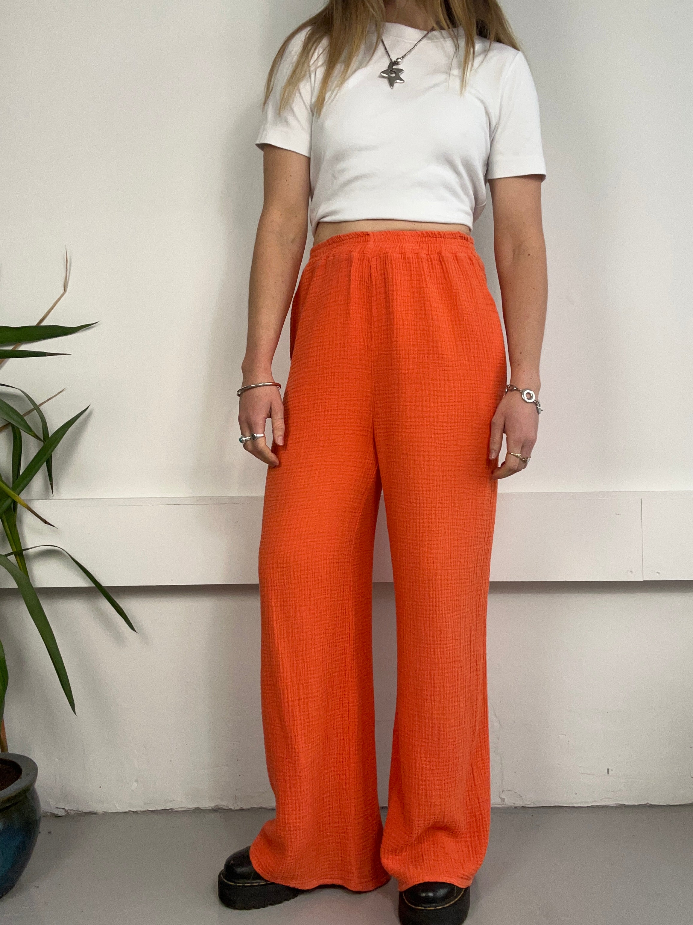 Orange Wide Leg Pants Size 8