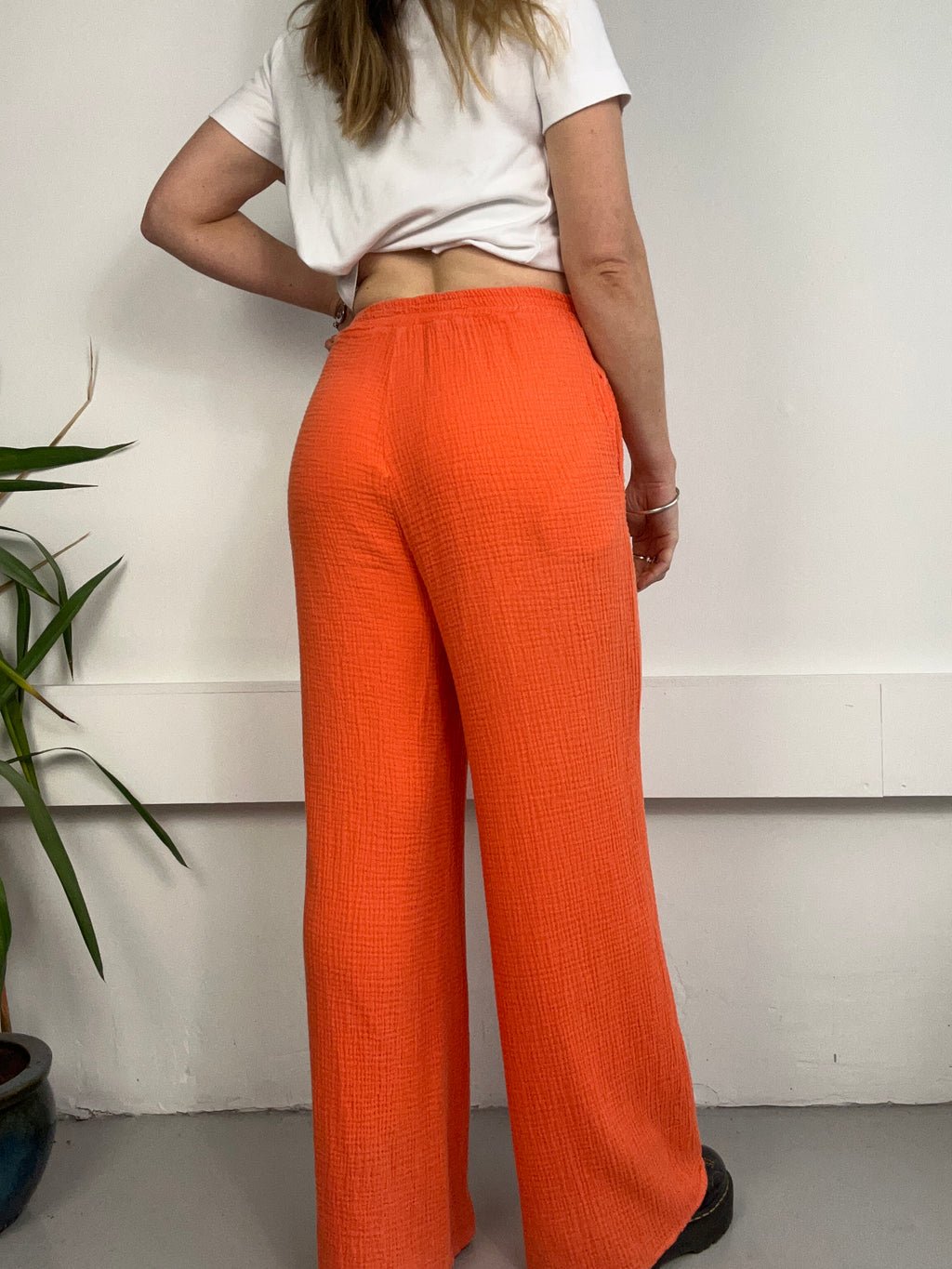 Orange Wide Leg Pants Size 8
