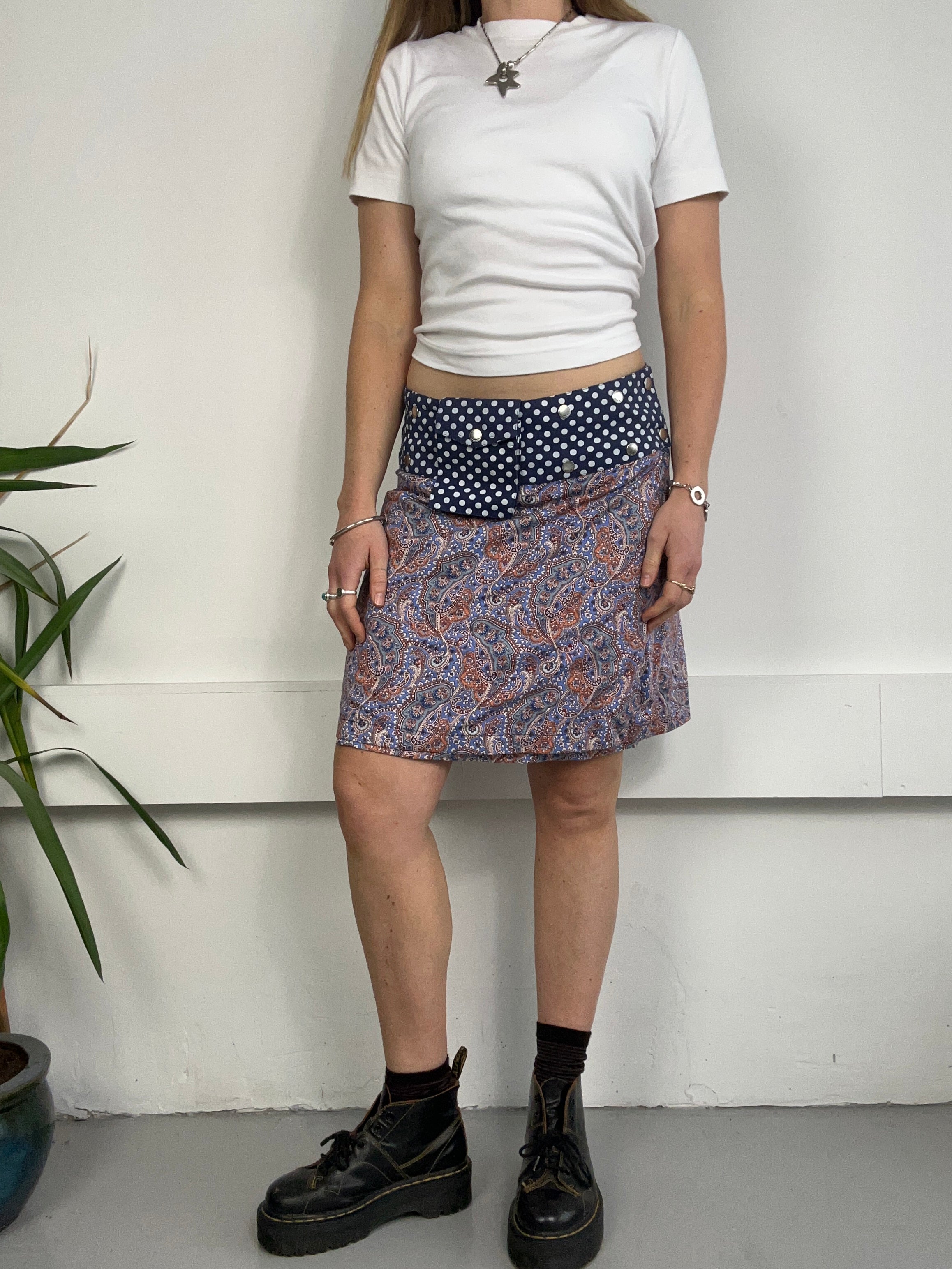 Polka dot Wrap Skirt Ajustable Waist Size 10/12/14