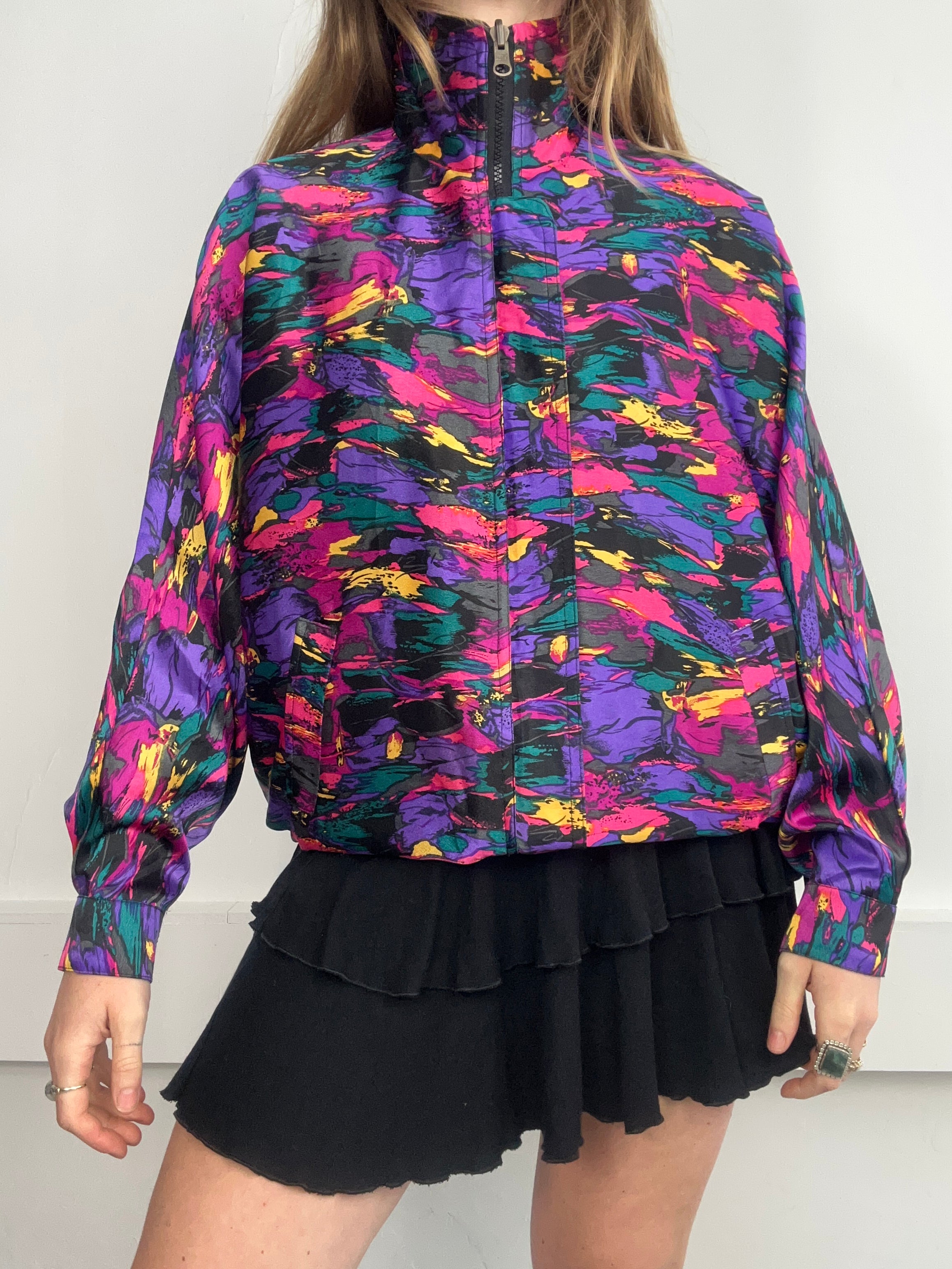 80's Silky Bomber Jaket Size 10