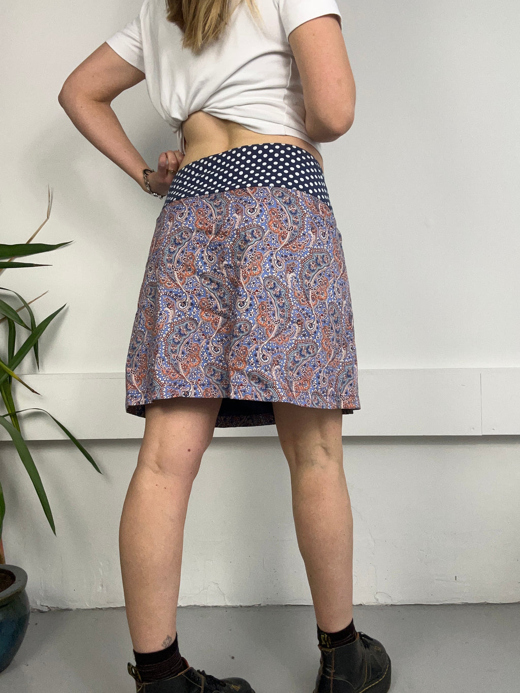 Polka dot Wrap Skirt Ajustable Waist Size 10/12/14