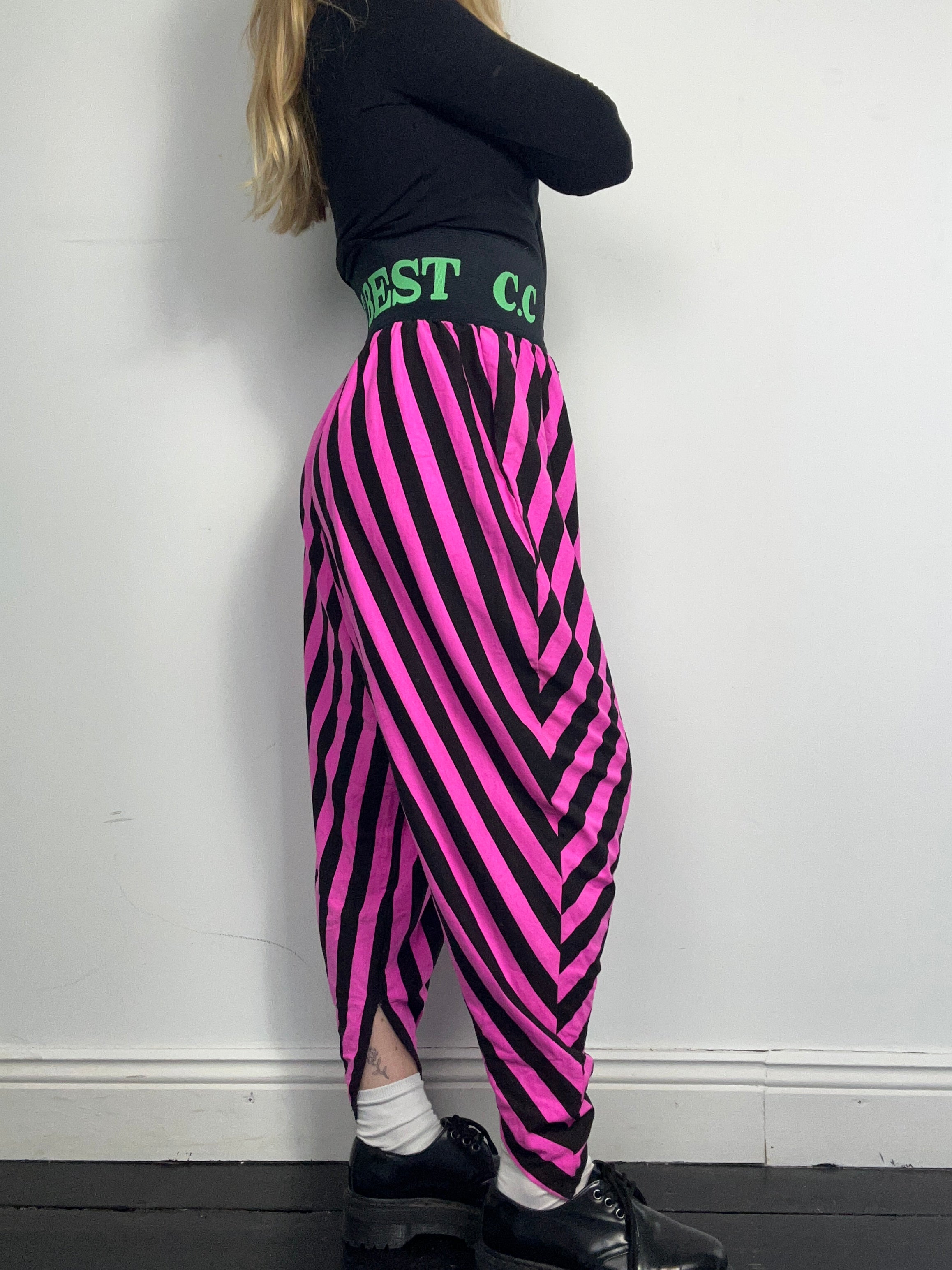 Striped 80's Muscle Pants Size 8/10