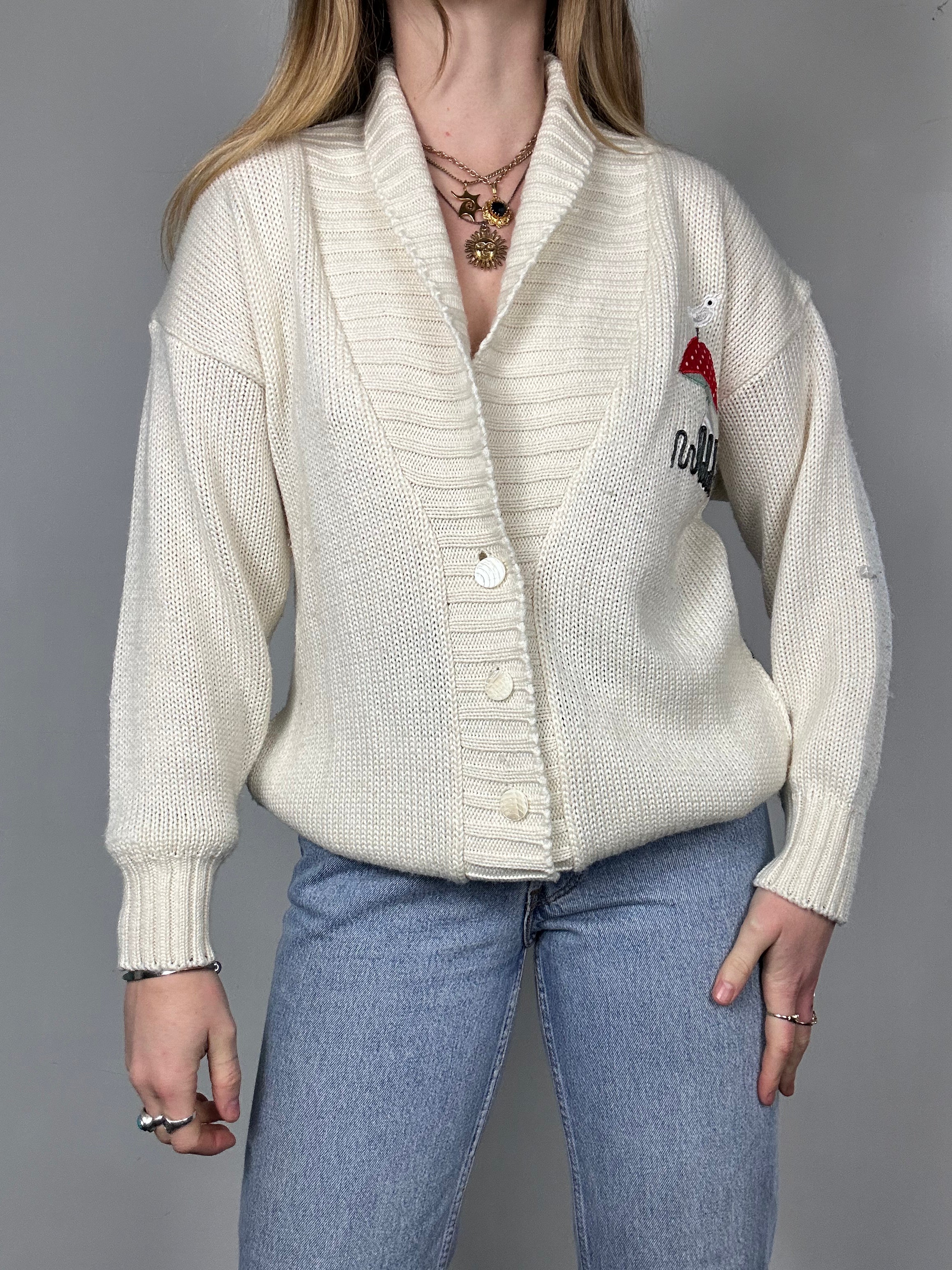 Mushroom 80's Cardigan Size M