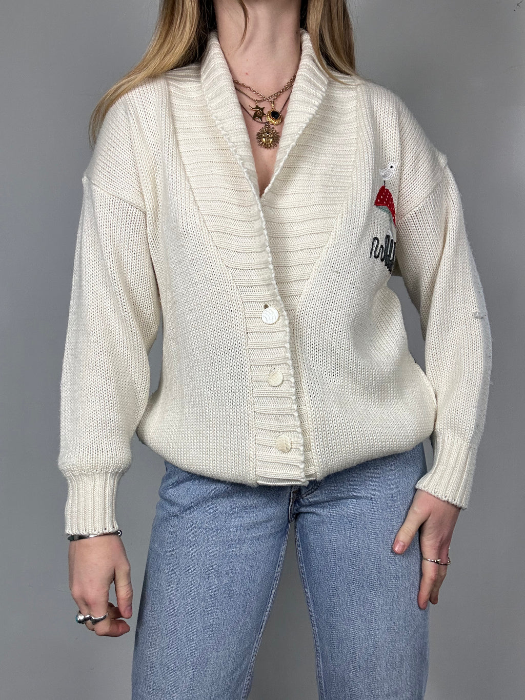 Mushroom 80's Cardigan Size M