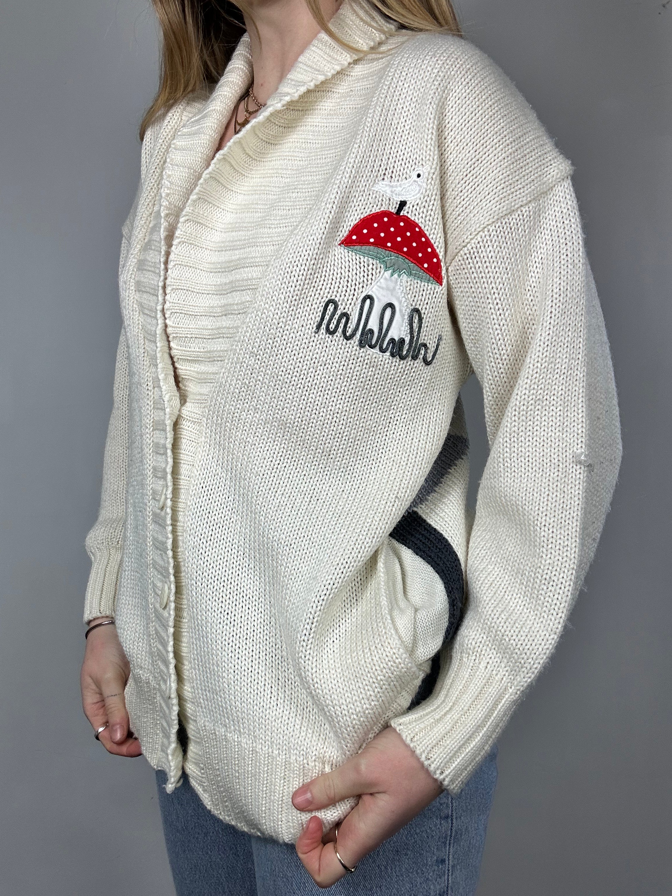 Mushroom 80's Cardigan Size M