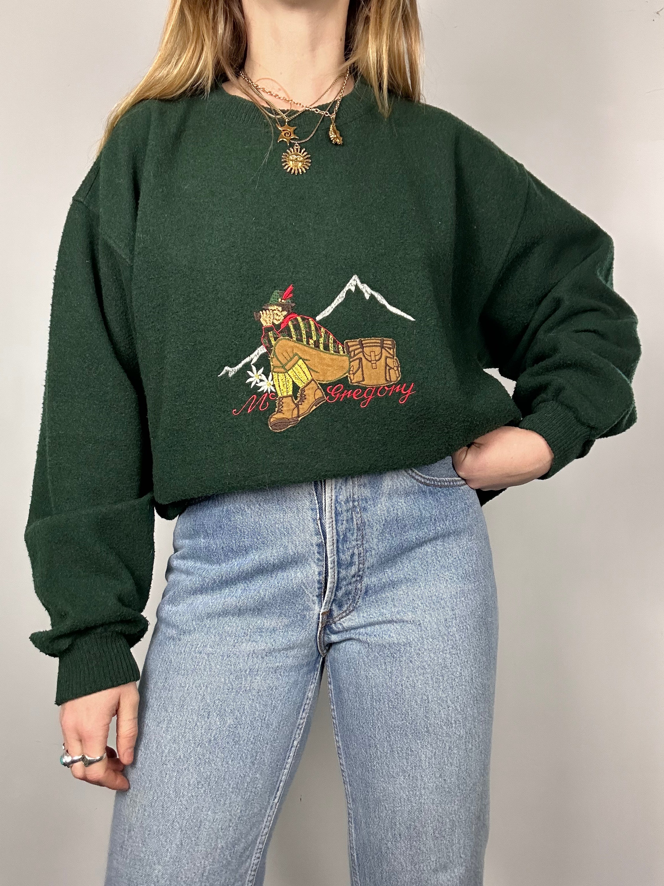Green Mountainclimbing 90's Sweater Size M/L