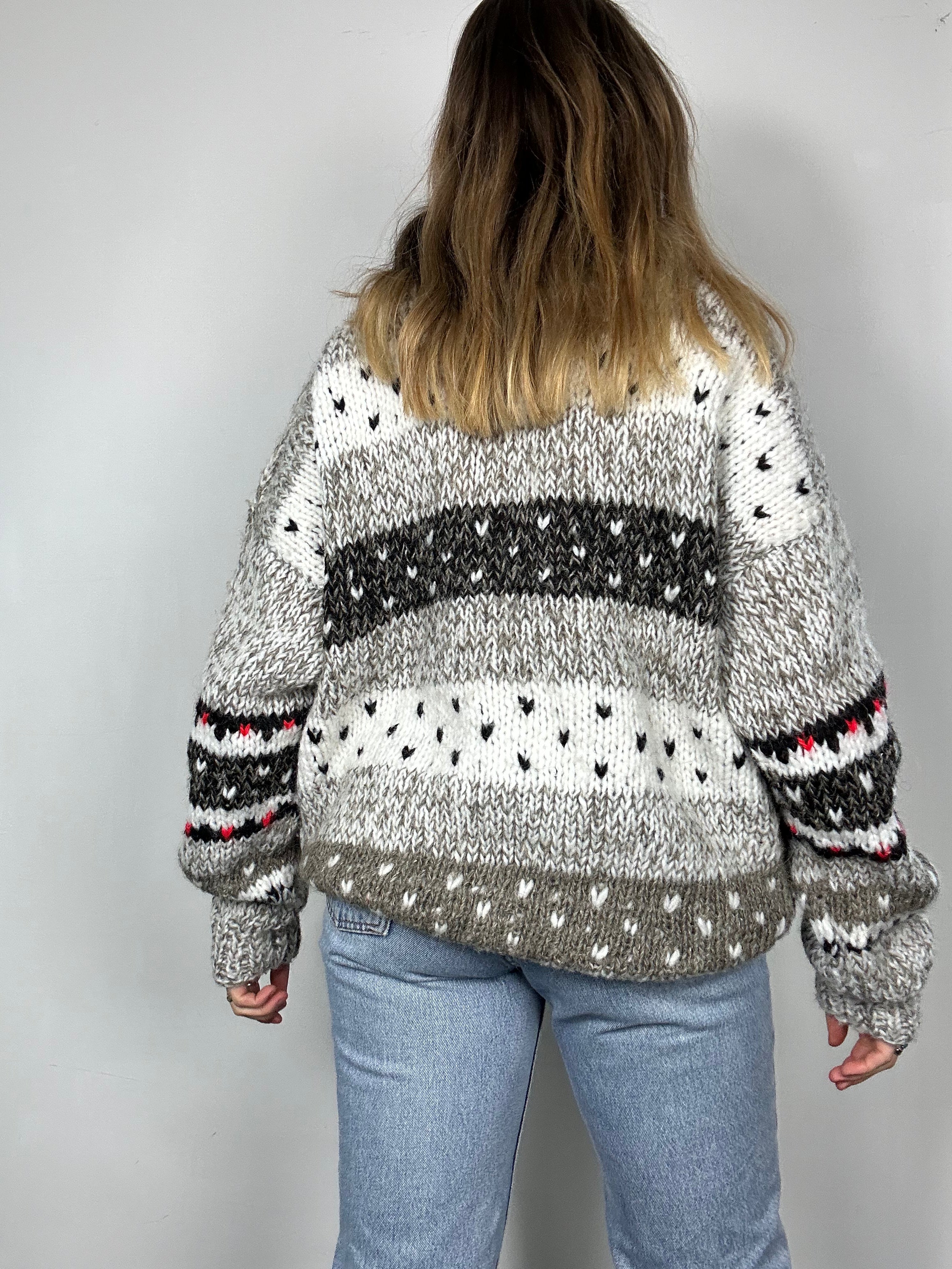 Knitted V Neck Cardigan Size M