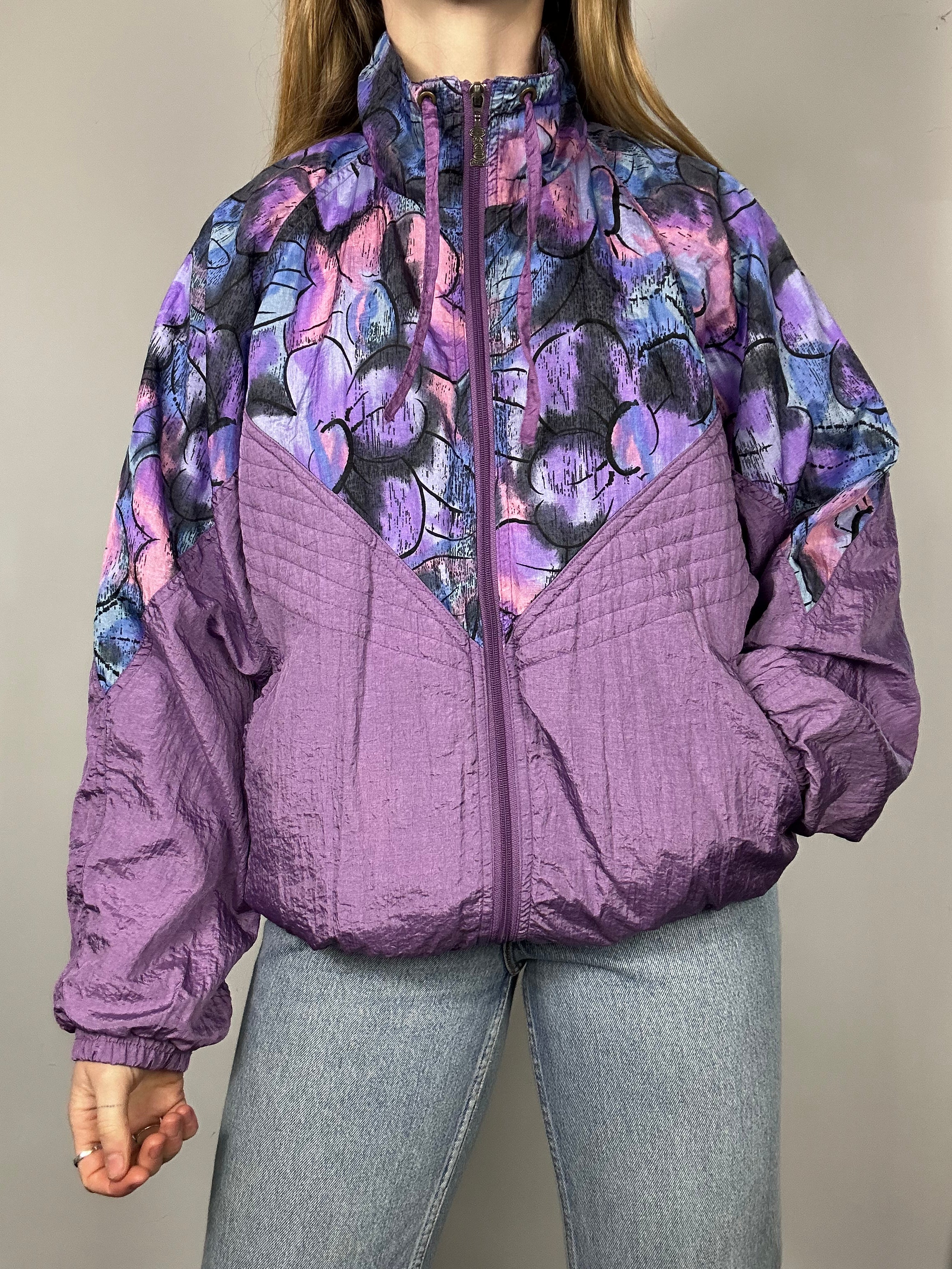 Lilac Floral Shell Jacket Size M