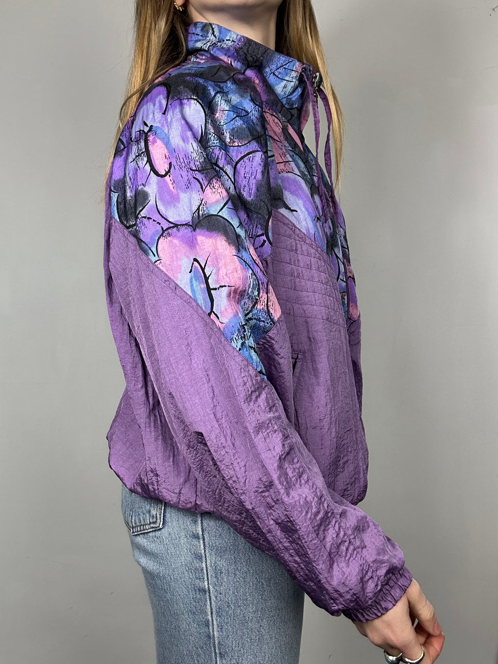 Lilac Floral Shell Jacket Size M