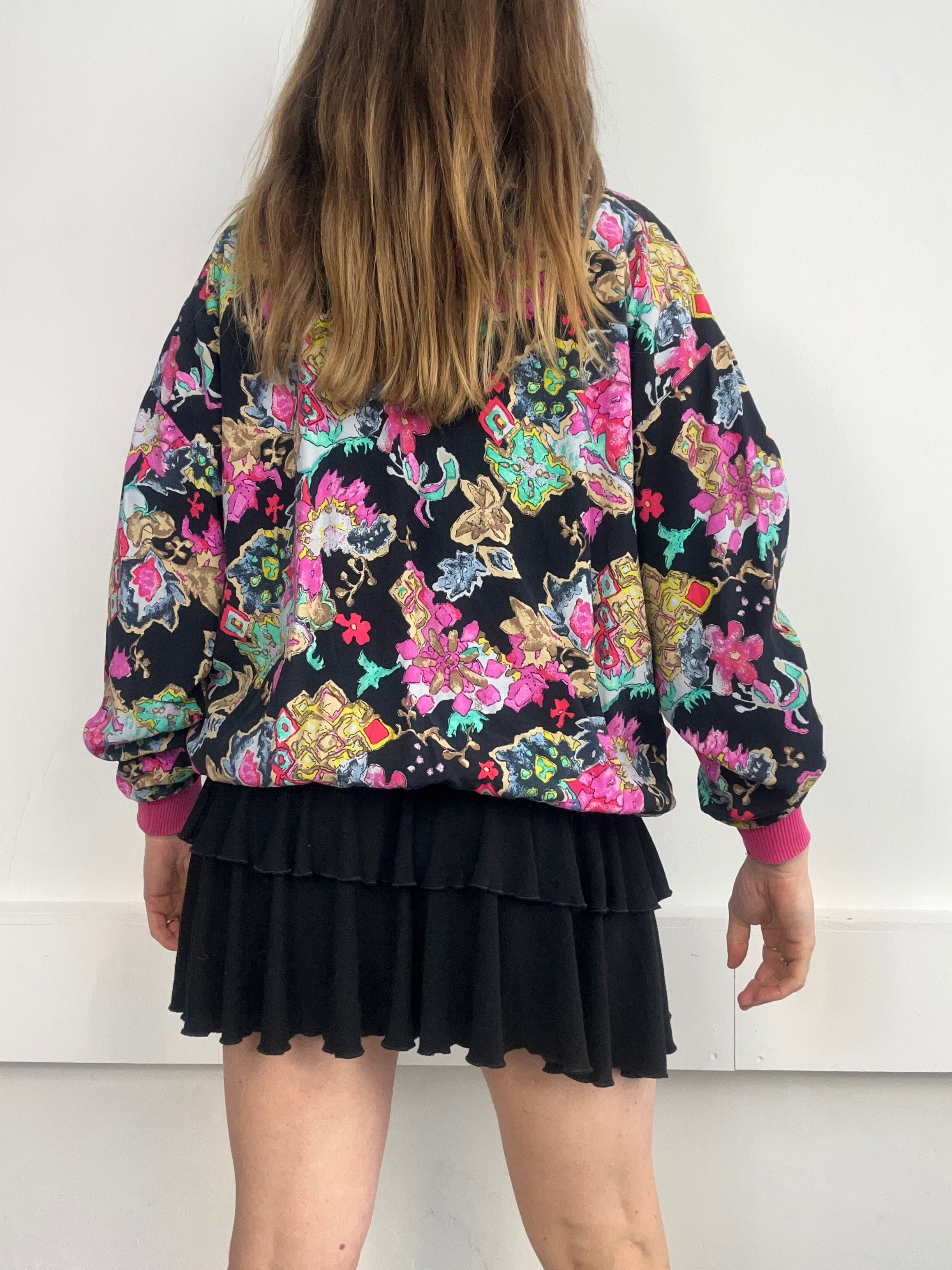 Floral Bomber jacket 80's Size 10/12