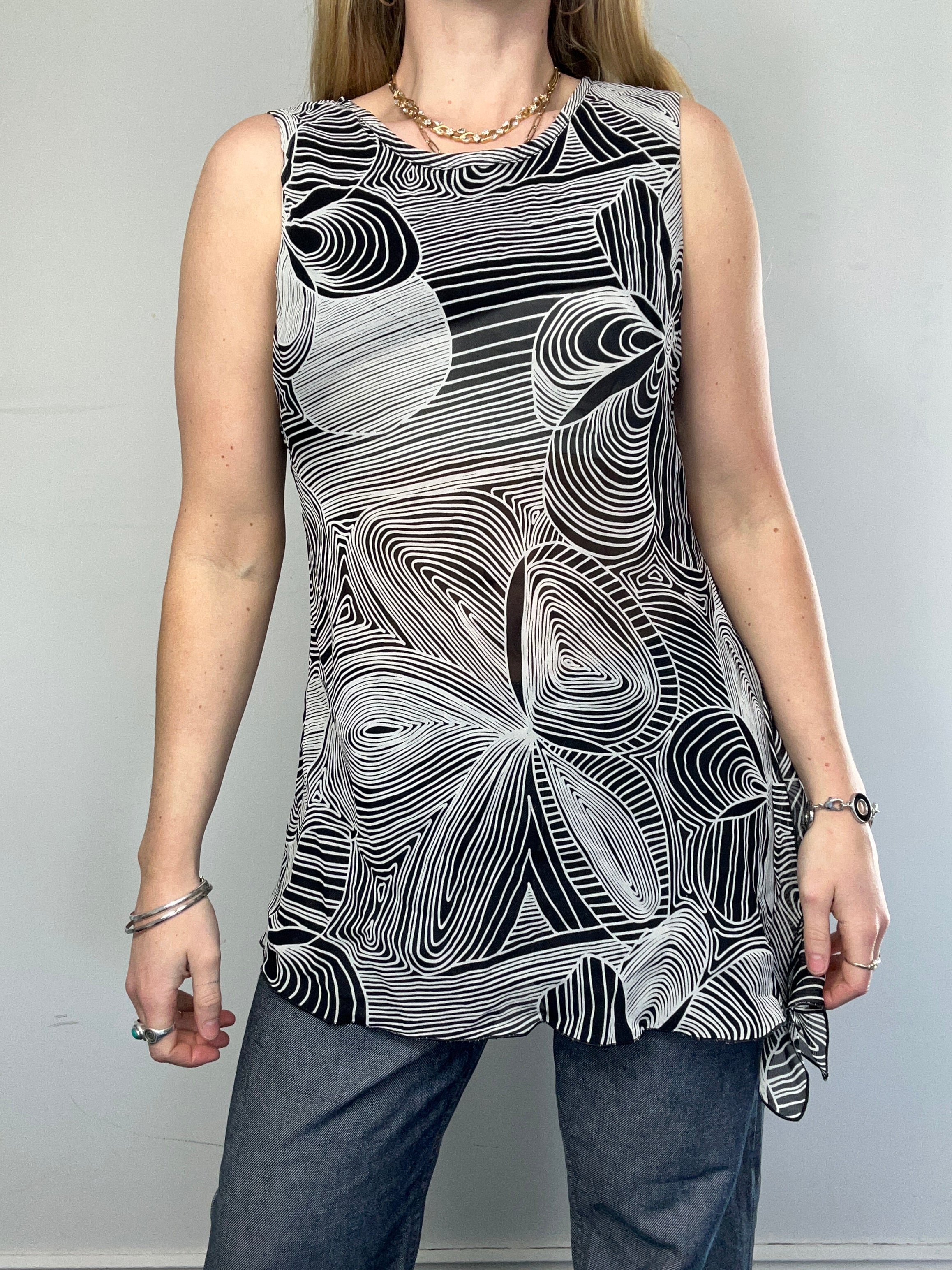 Chiffon Y2k Asymmetrical Top Size 12