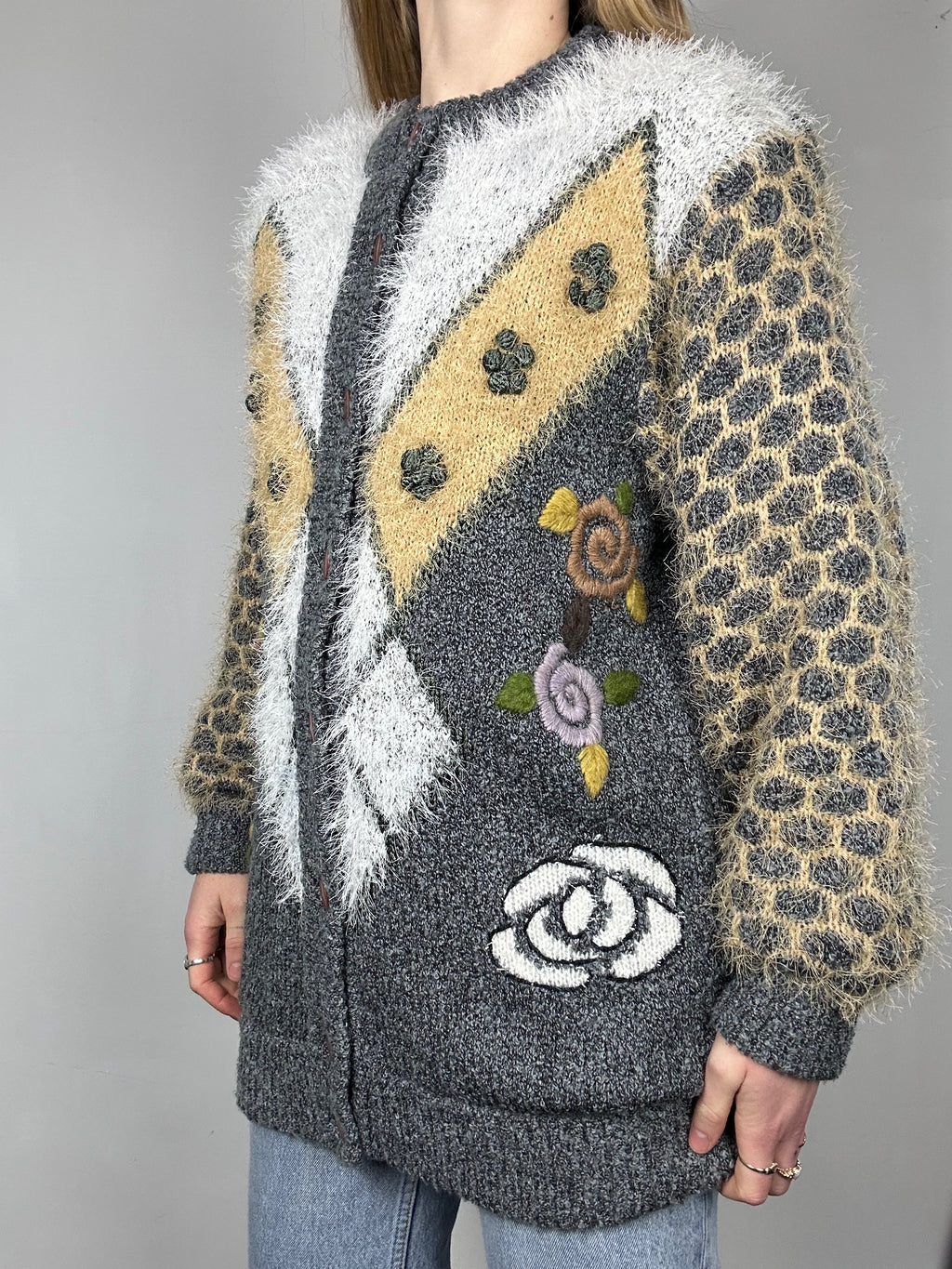 Fluffy 80's Floral Cardi Size 12