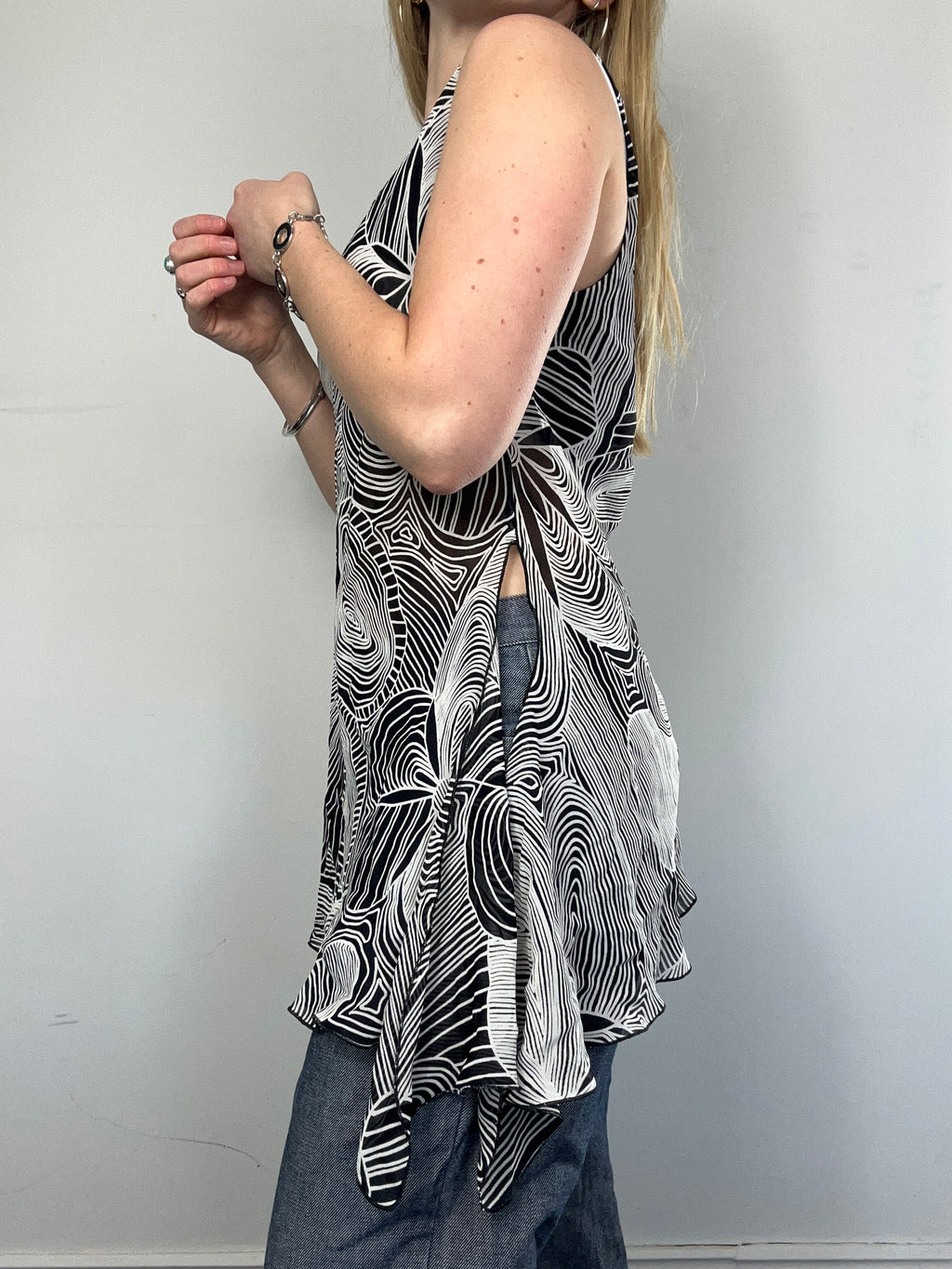 Chiffon Y2k Asymmetrical Top Size 12