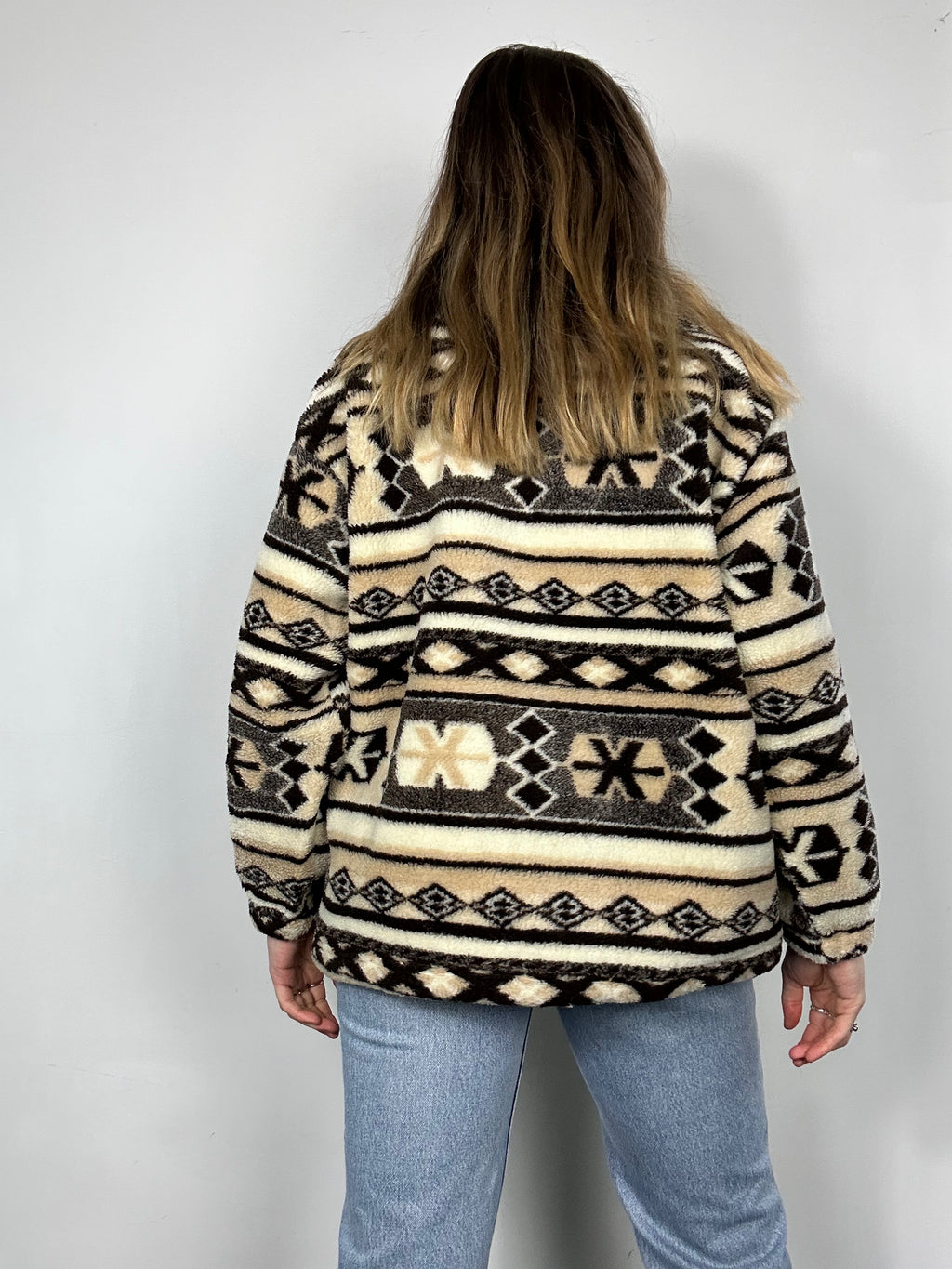 Half Zip 80's Teddy Fleece Size S/M