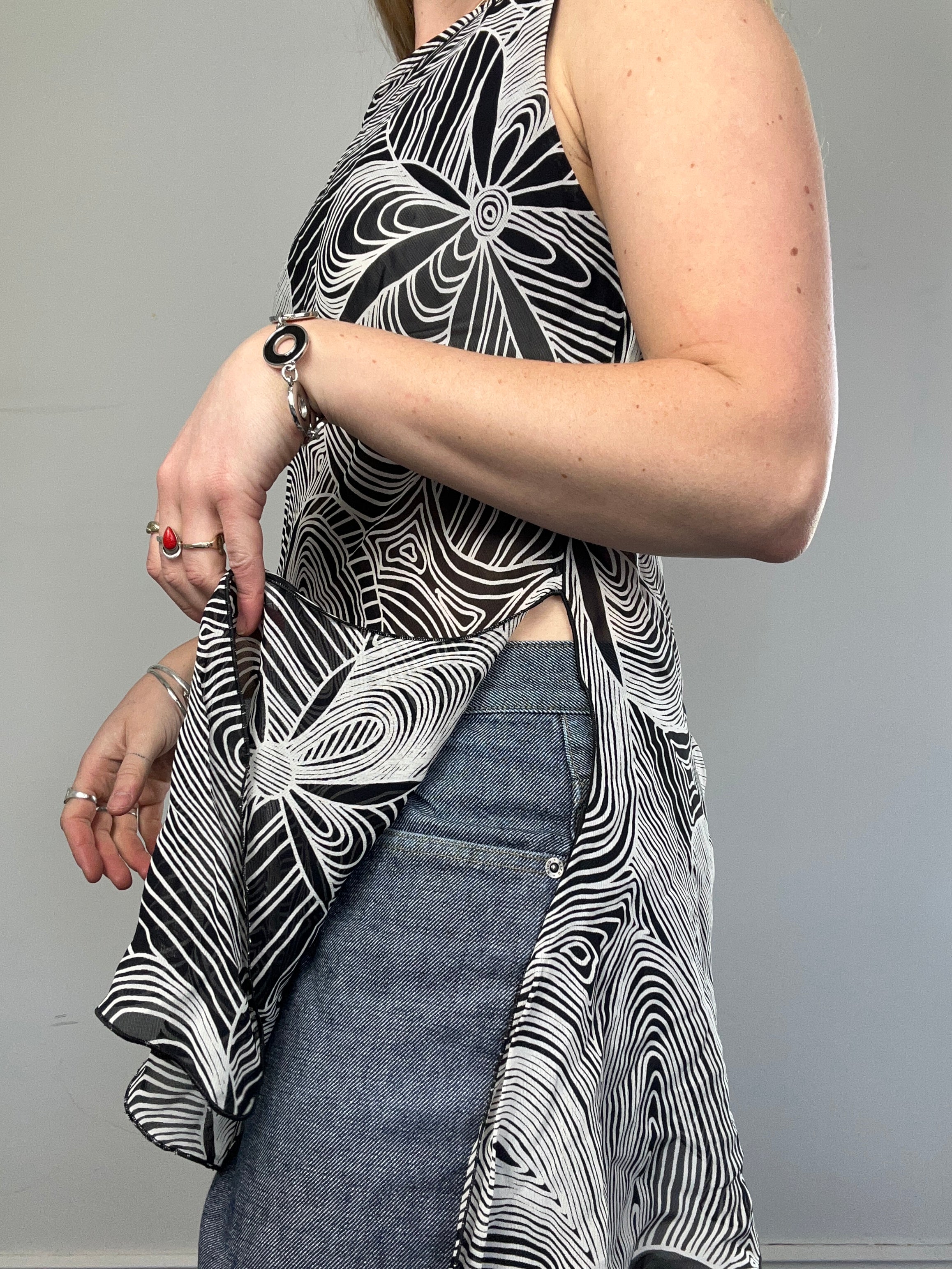 Chiffon Y2k Asymmetrical Top Size 12