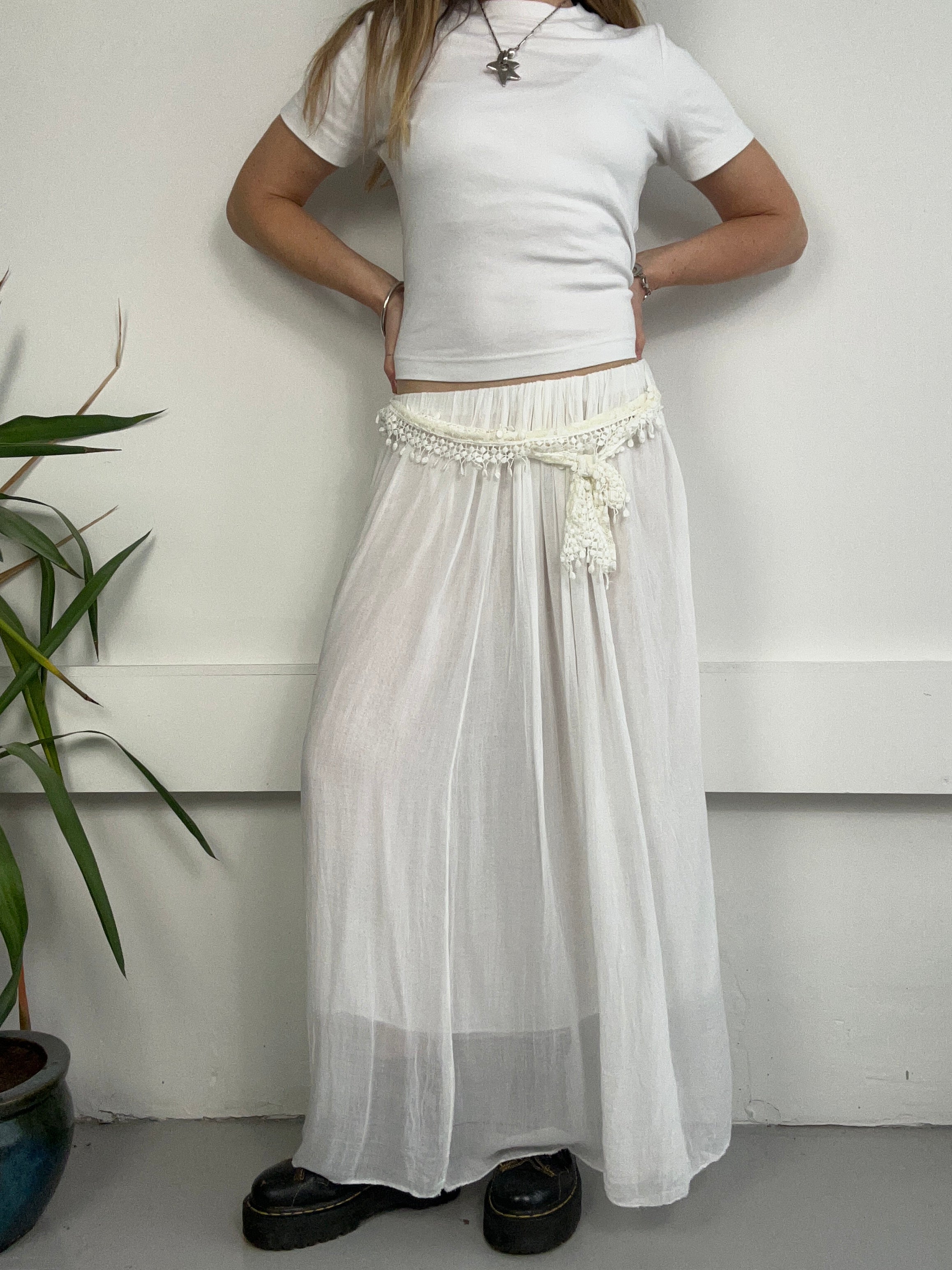 White maxi Skirt Size 10