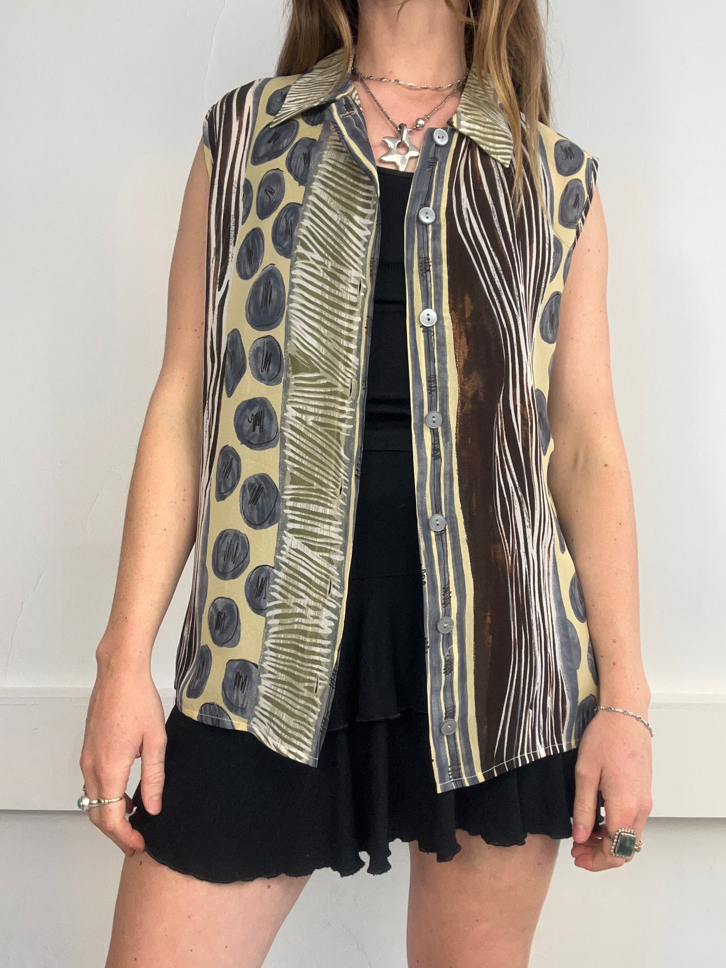 Aztec Sheer Shirt Size 12