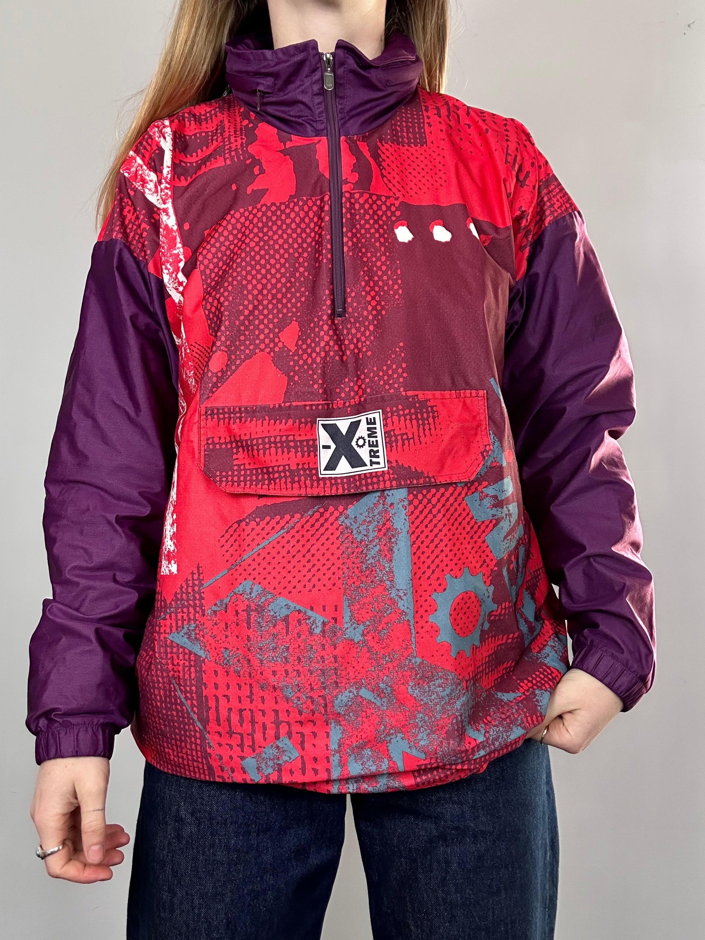 Half Zip 80's Raincoat Size M/L