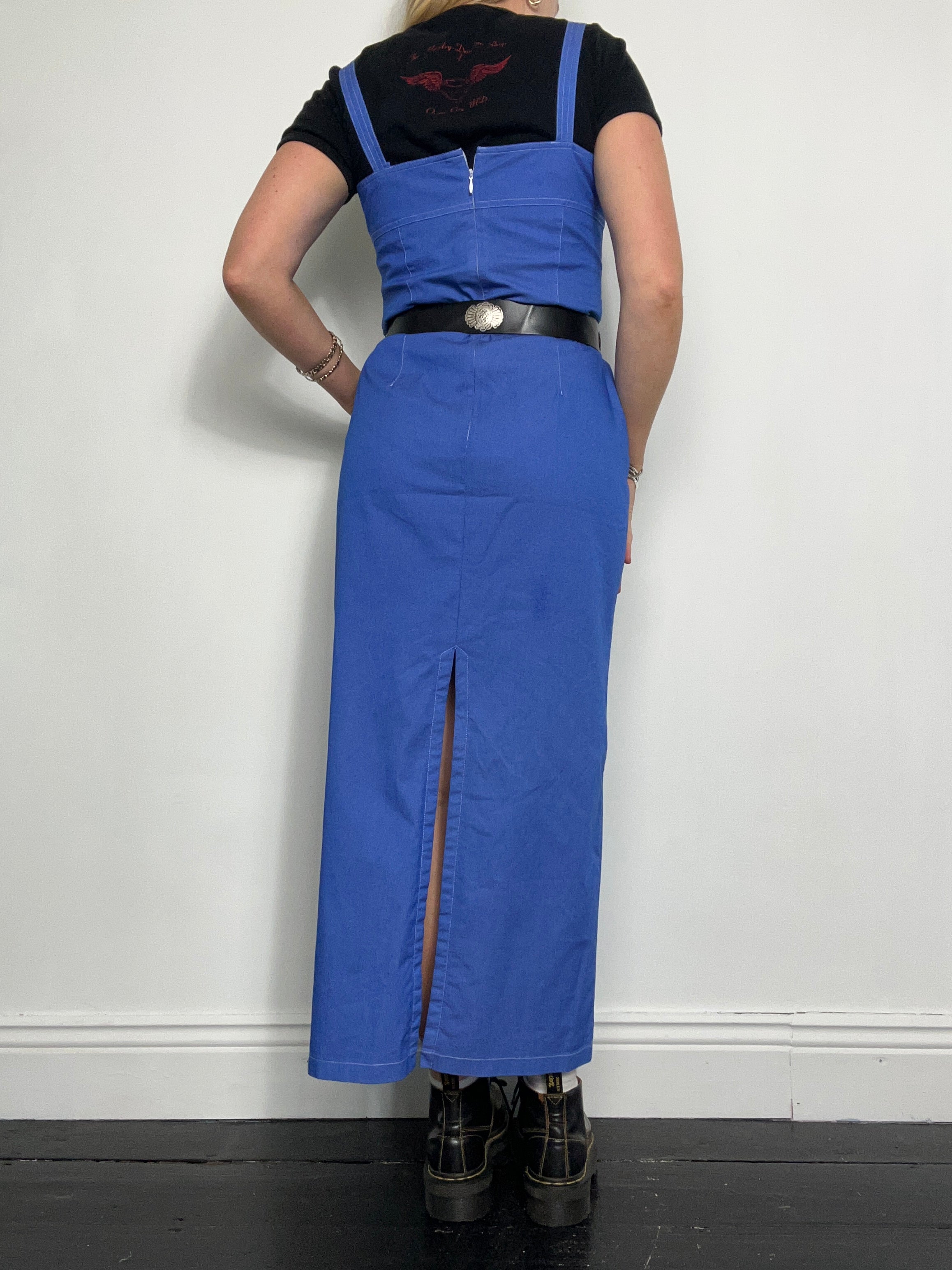 Blue 90's Pinafore Dress Size 10