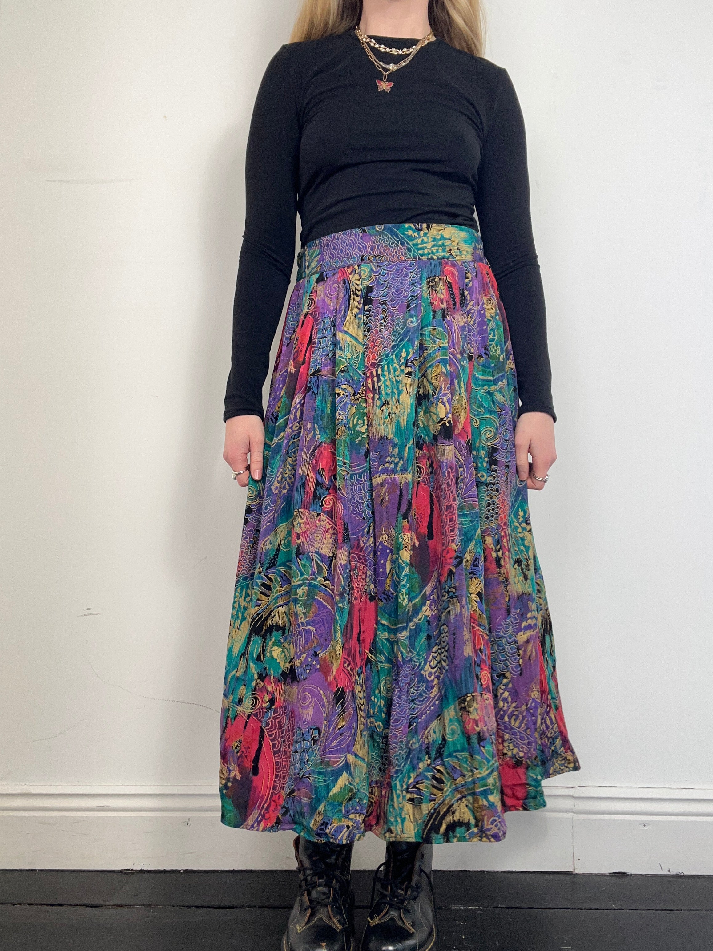 Multicoloured Midi Skirt Size 12