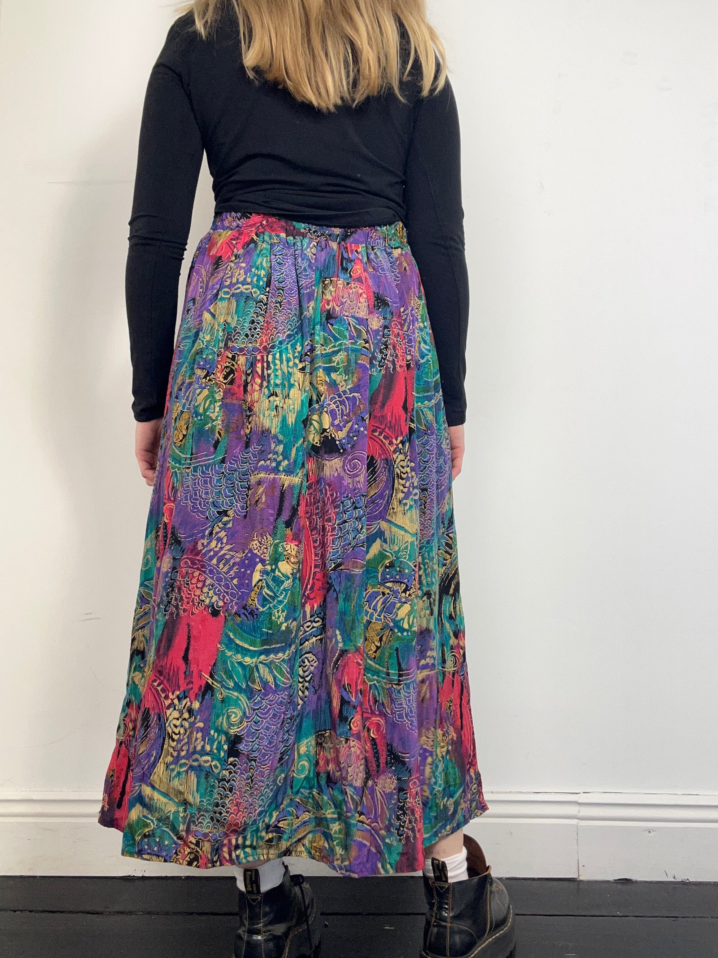 Multicoloured Midi Skirt Size 12