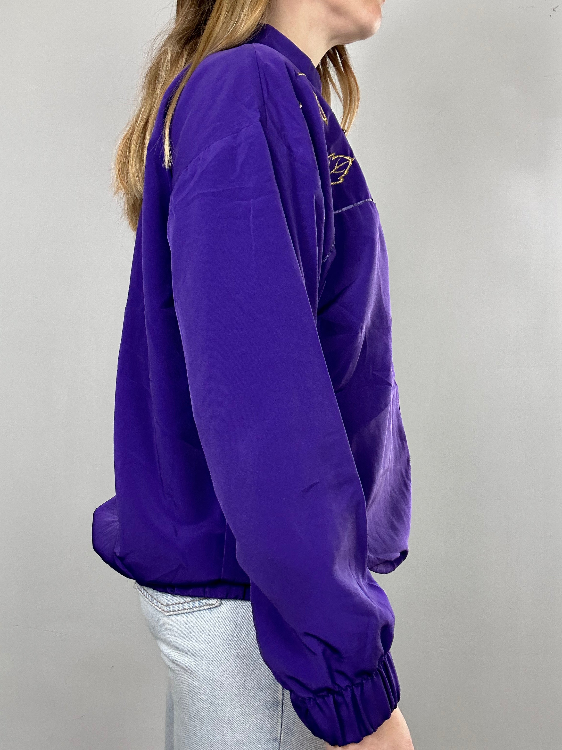 Purple Gold Bomber Jacket Size 10