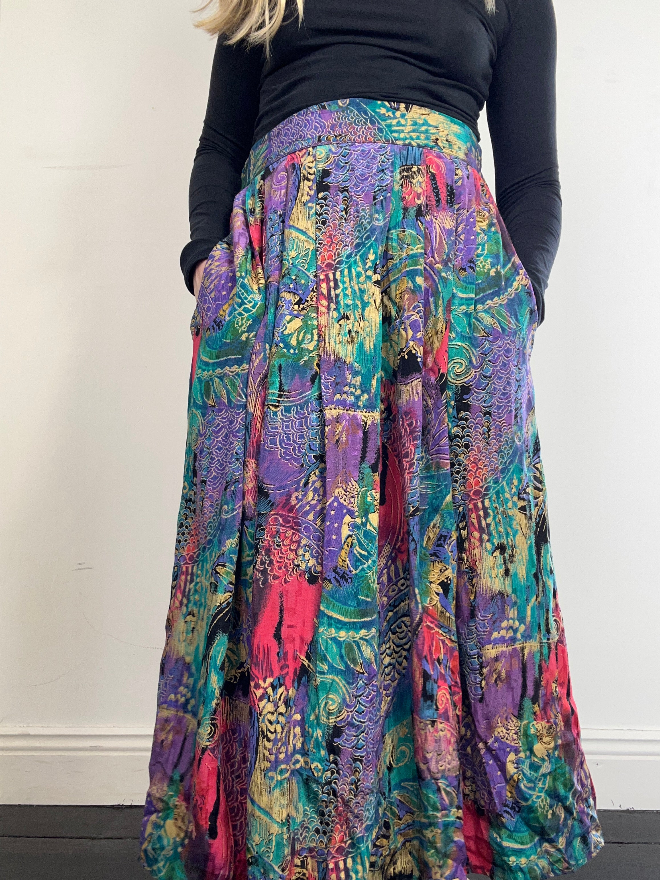 Multicoloured Midi Skirt Size 12