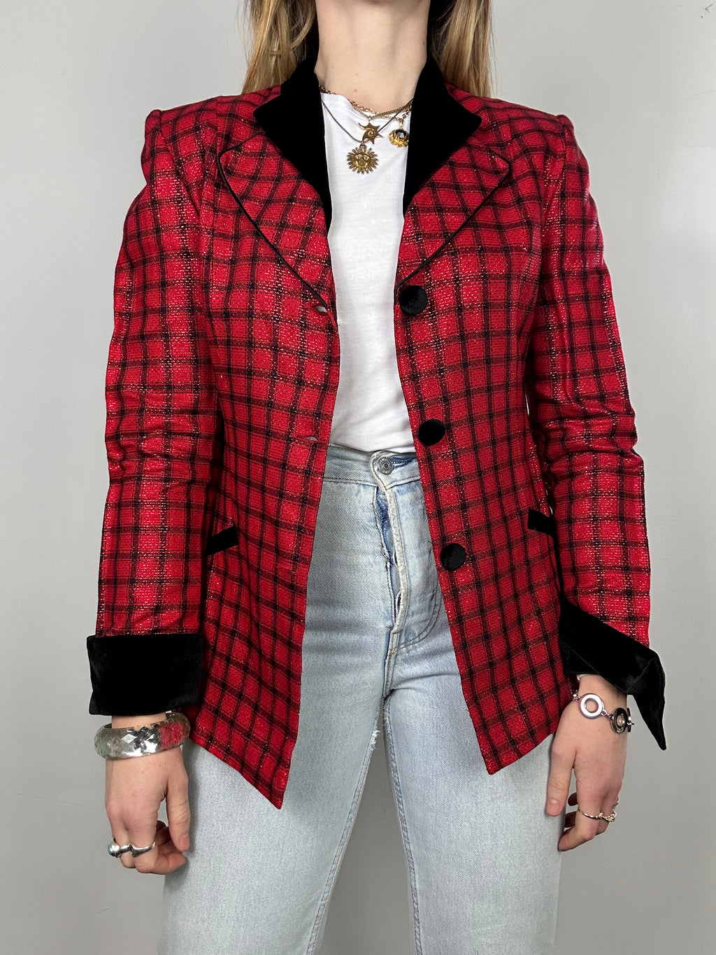 Tartan 80's Blazer Size 8