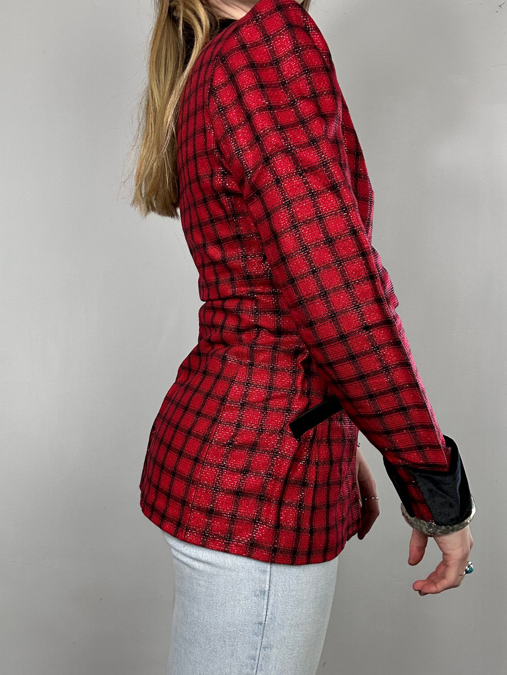 Tartan 80's Blazer Size 8