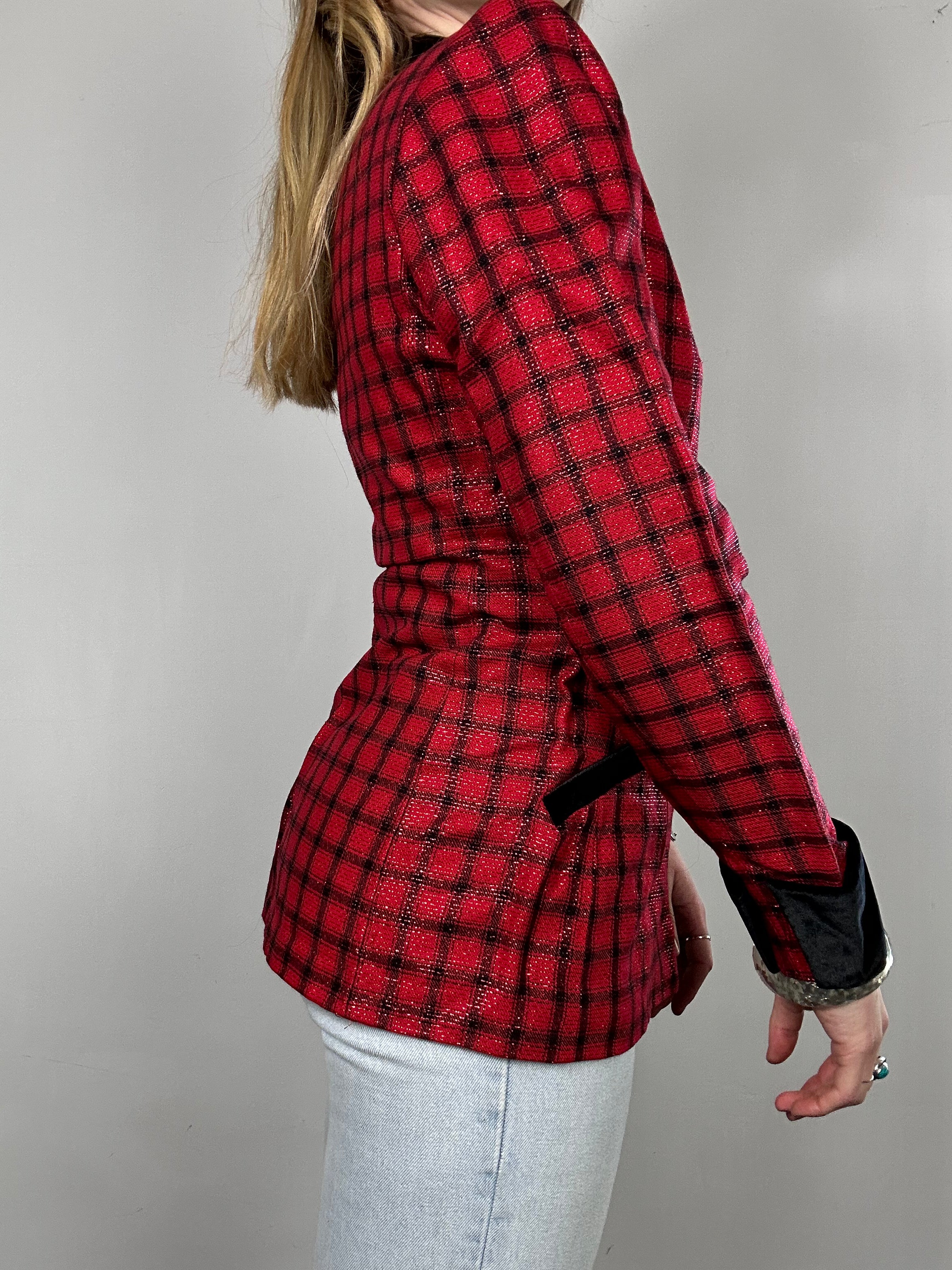 Tartan 80's Blazer Size 8