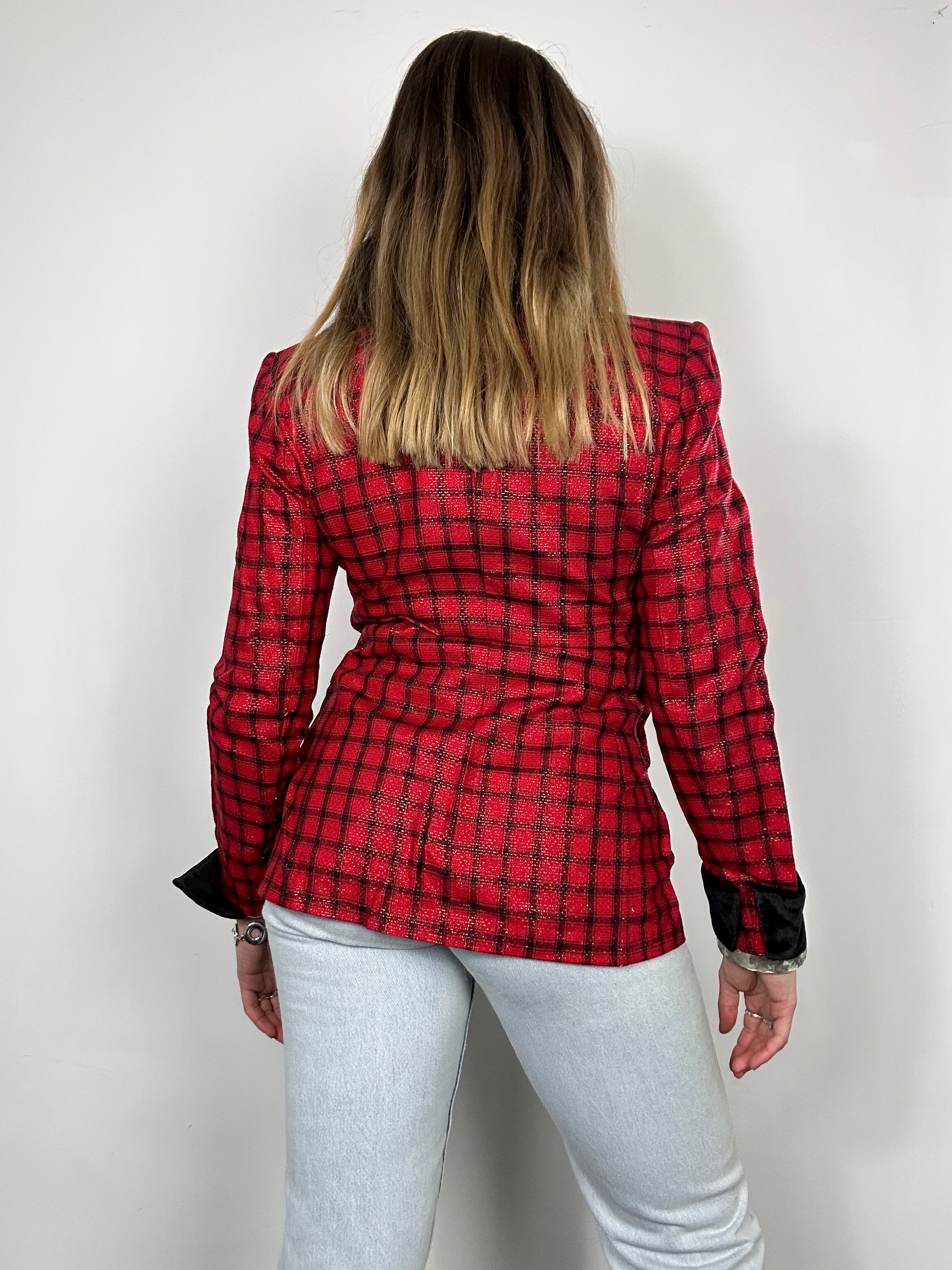 Tartan 80's Blazer Size 8