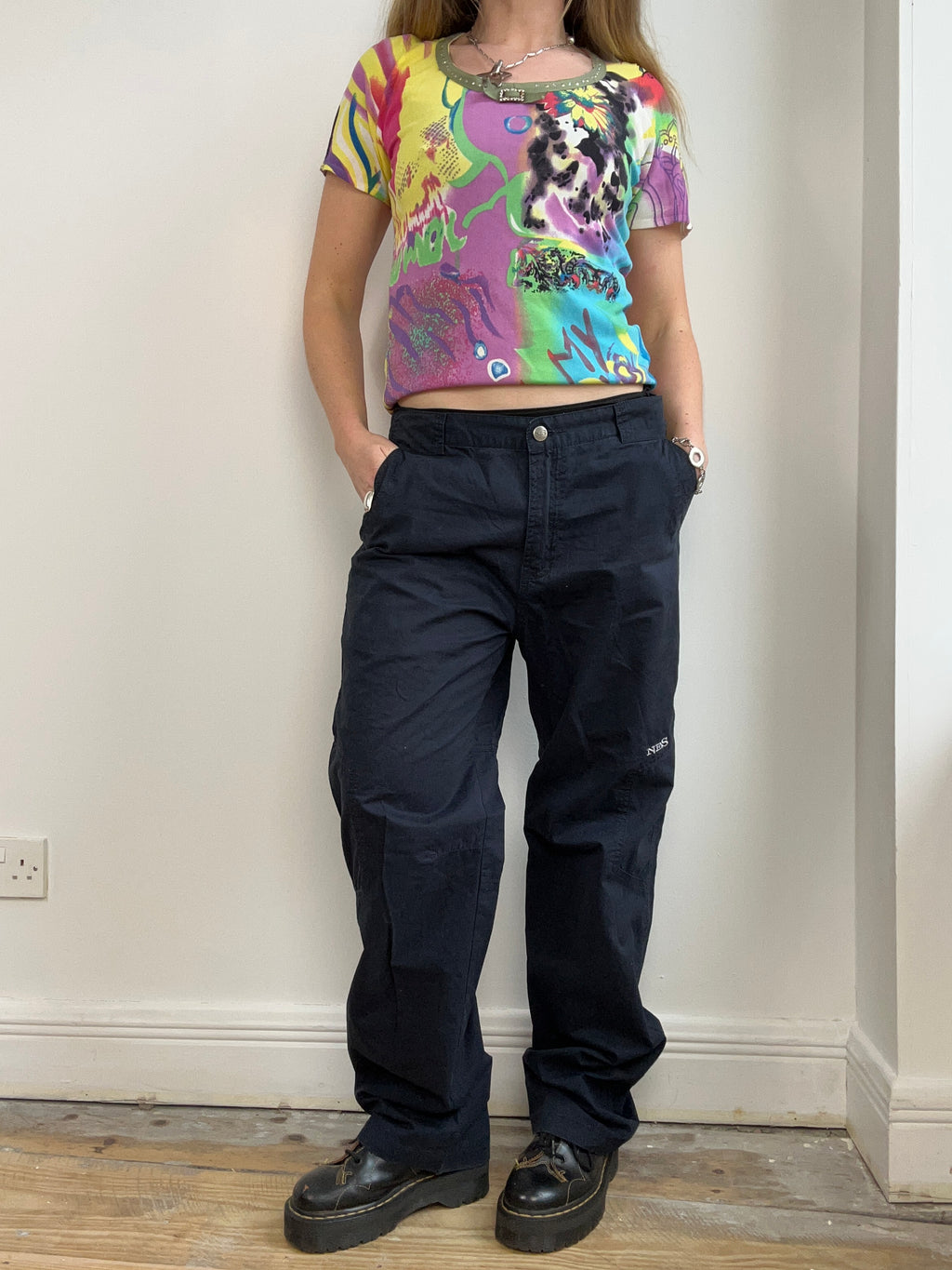 Navy Caro Pants Size 12