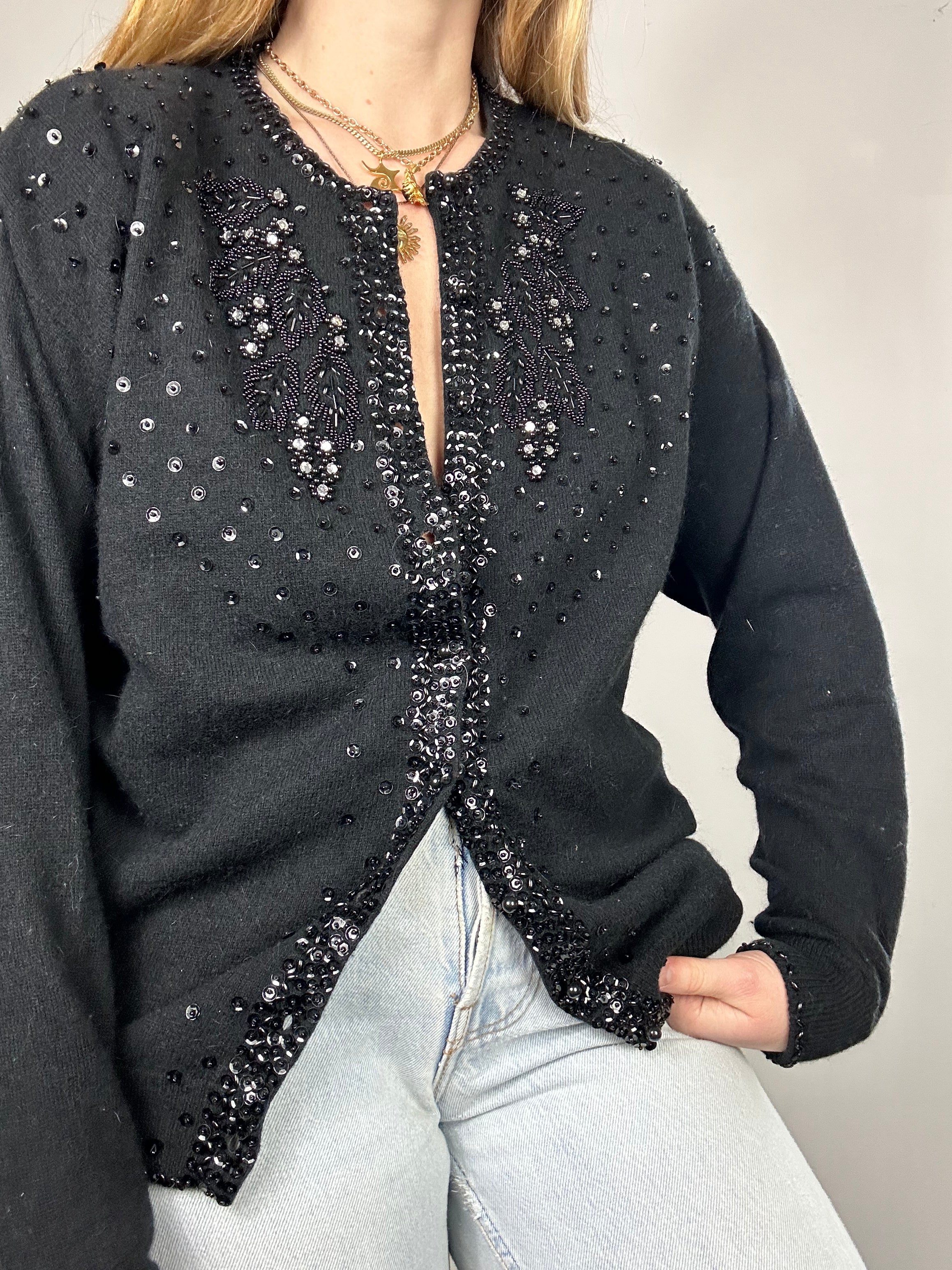 beaded Sequin 80's Cardi Size 10