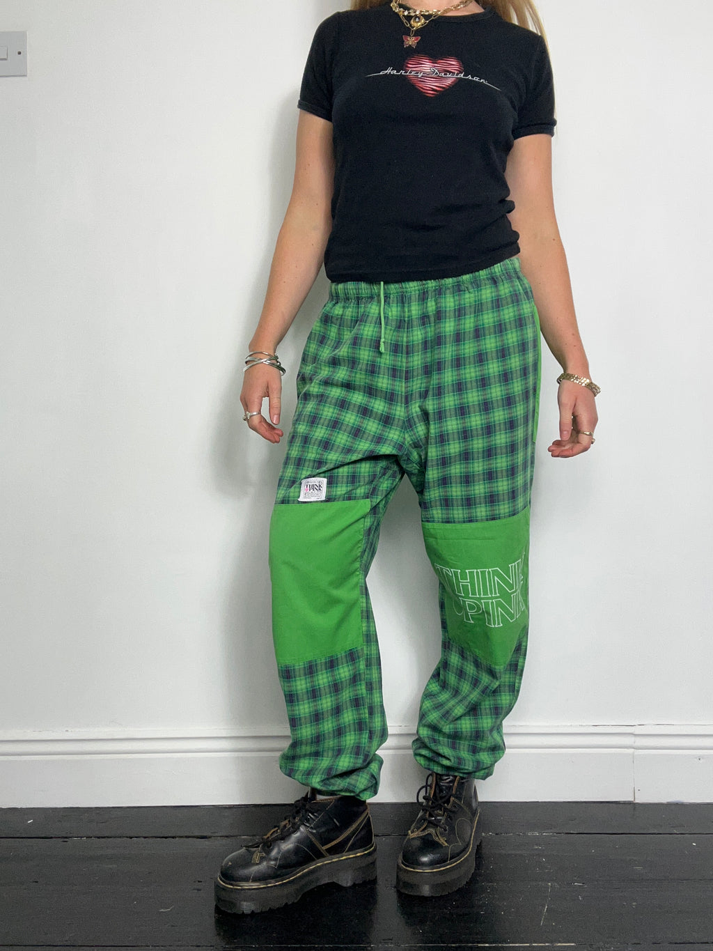 Green Tartan Rock Climbing Pants Size 10/12