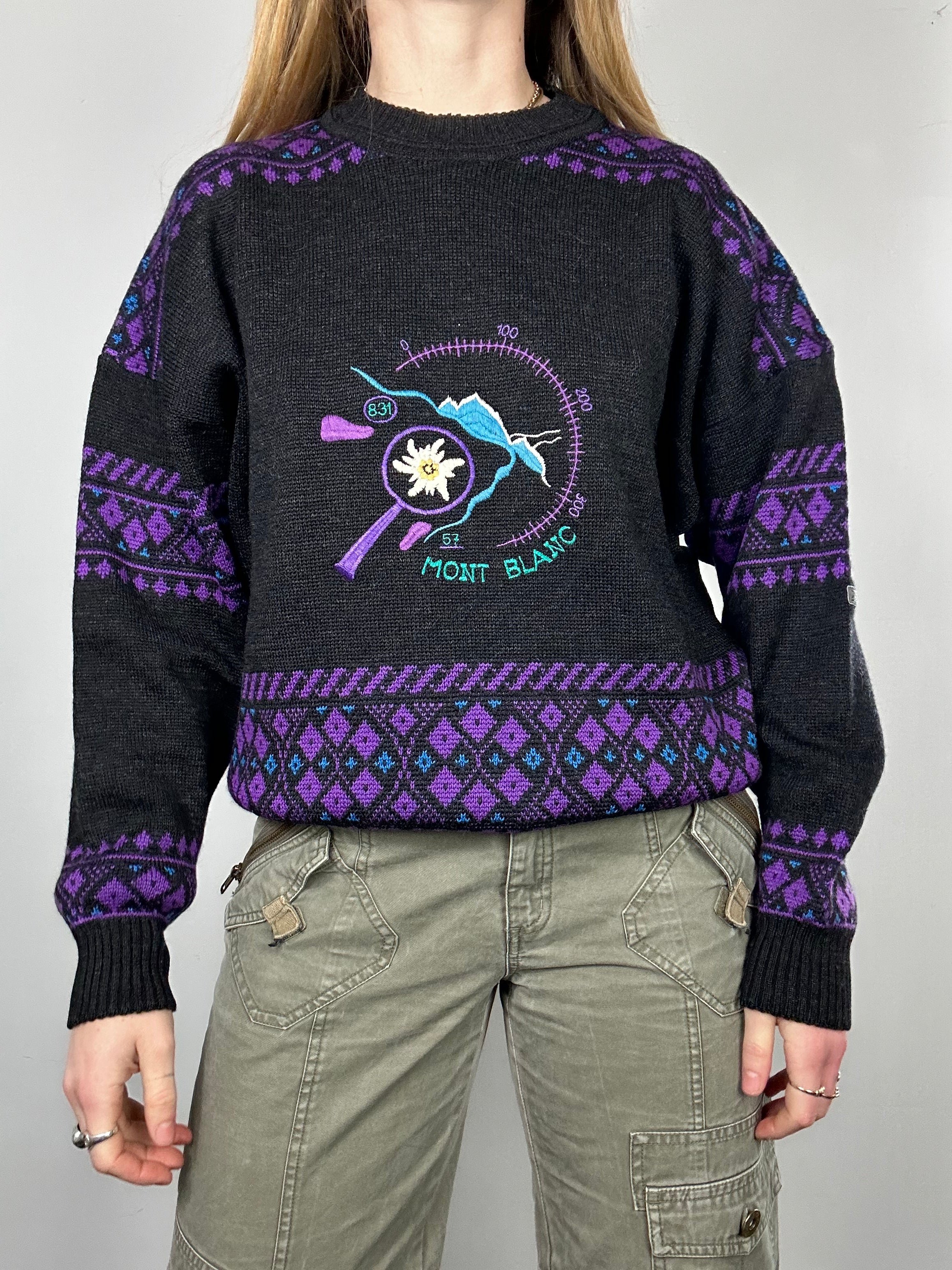 Knitted 80's Ski Sweater Size M