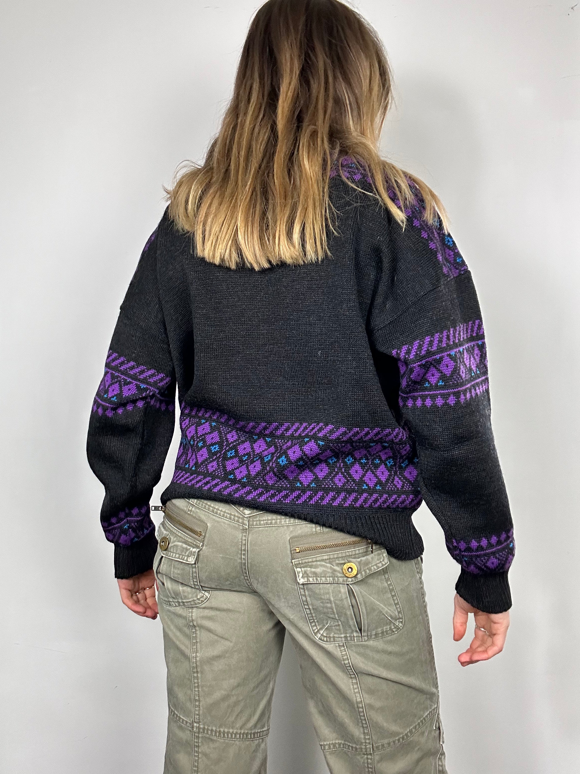 Knitted 80's Ski Sweater Size M