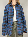 Blue Tartan Flannel Shirt Size L