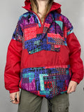 Half Zip Red Raincoat Size L