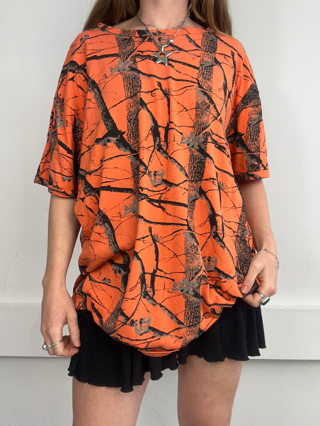 Orange Camo Tree T Shirt size XL