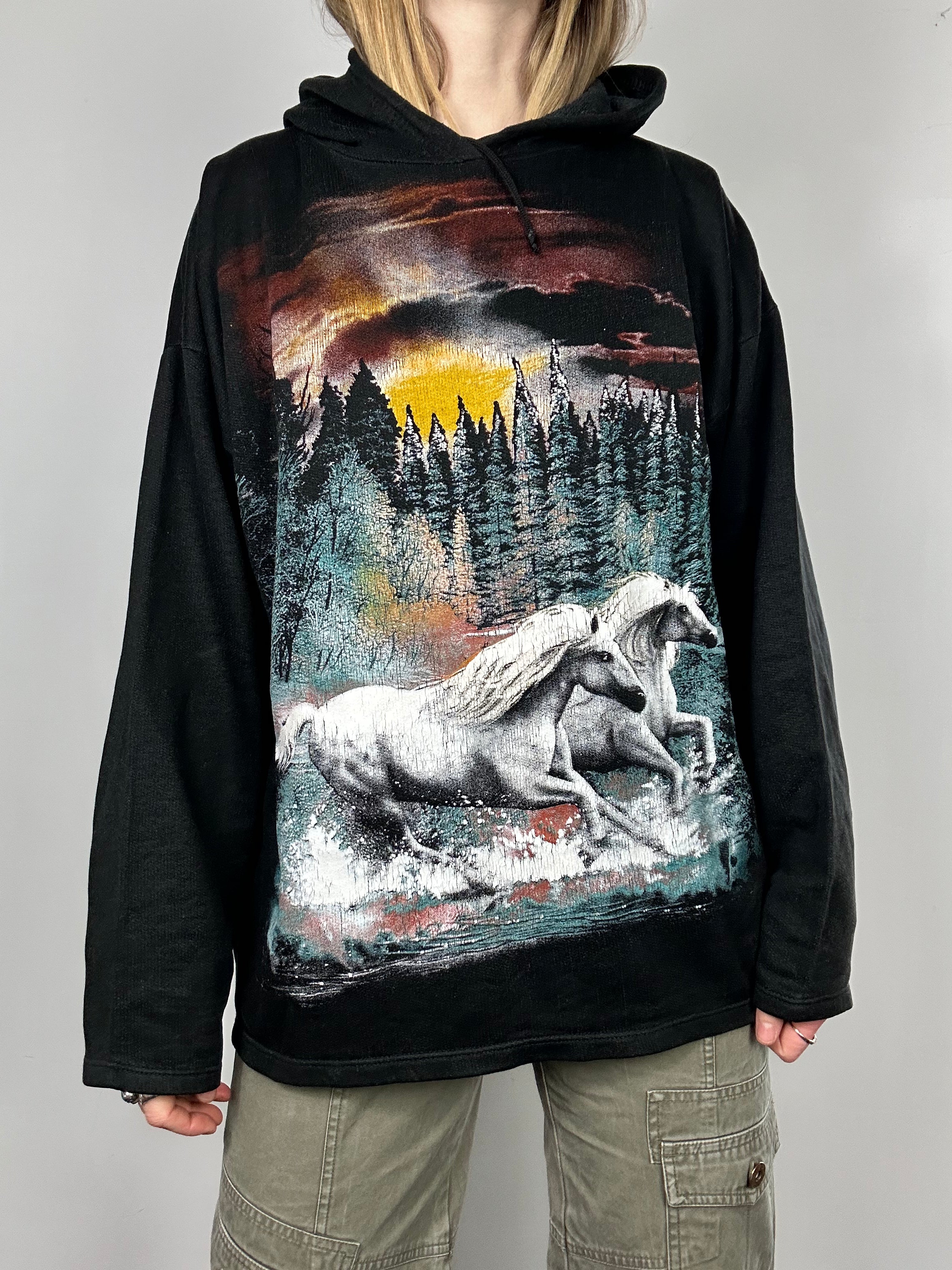 Horse 90's Hoodie Size L