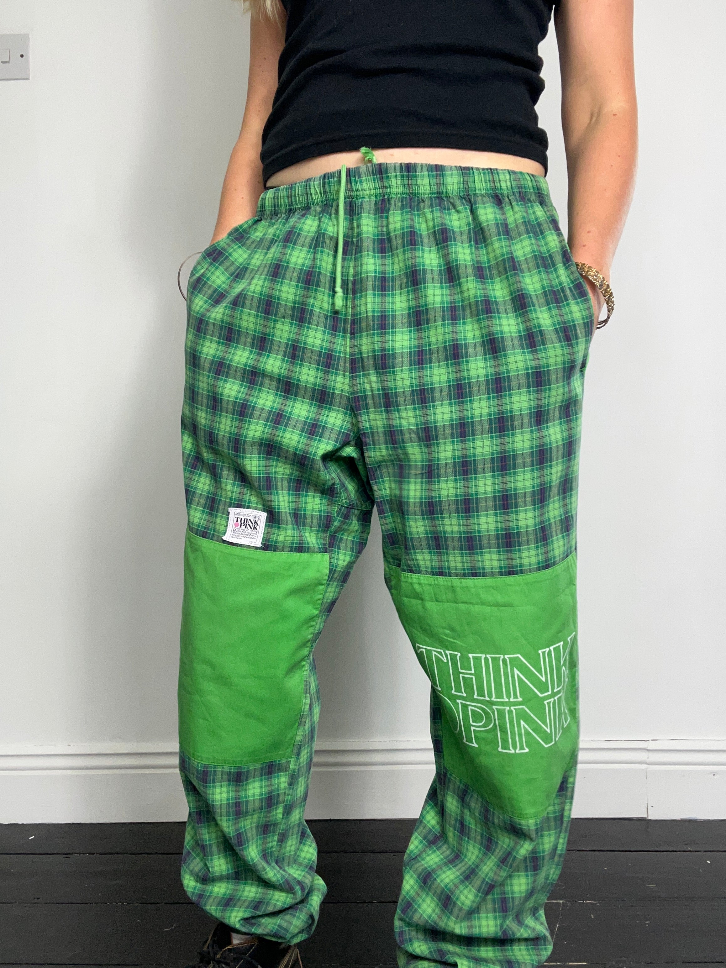 Green Tartan Rock Climbing Pants Size 10/12