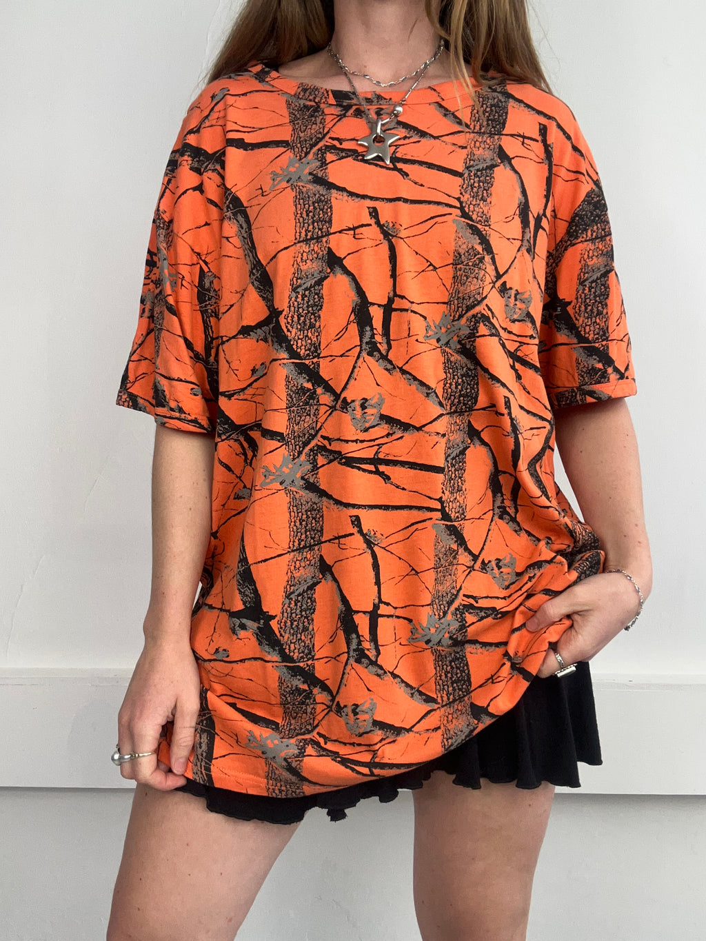 Orange Camo Tree T Shirt size XL