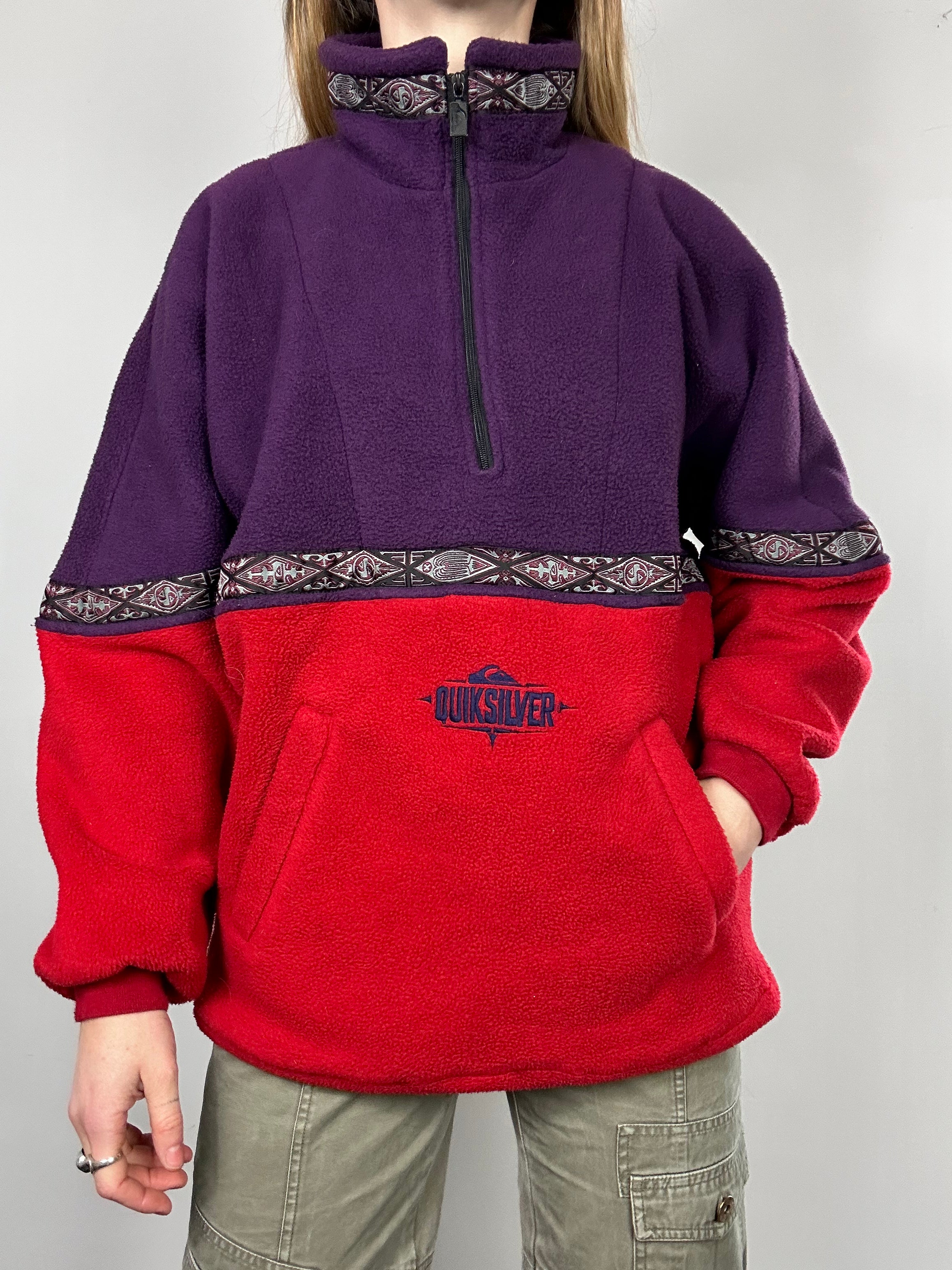 Half Zip Quicksilver Fleece Size M/L