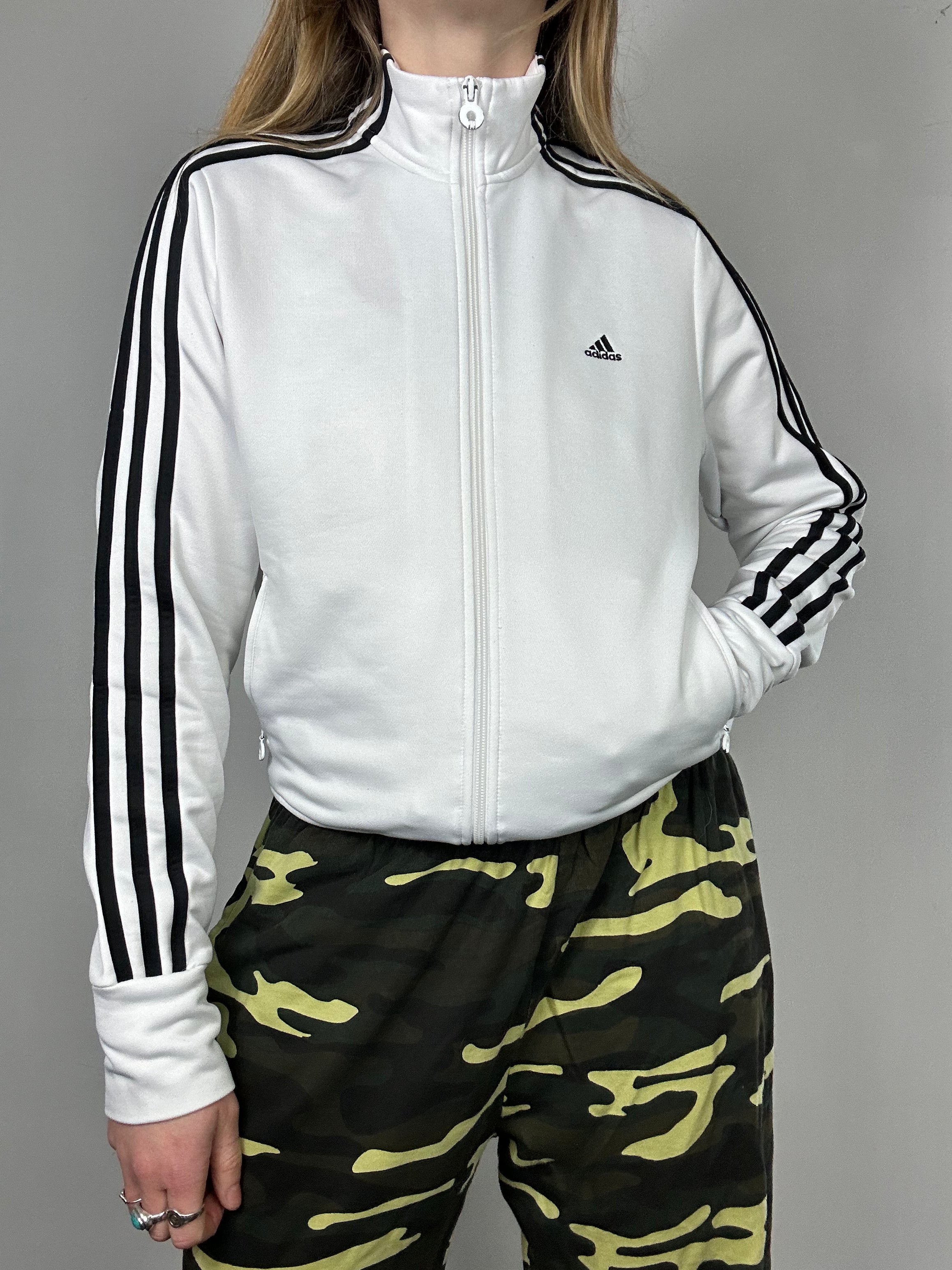 White Adidas Track Jacket Size 10