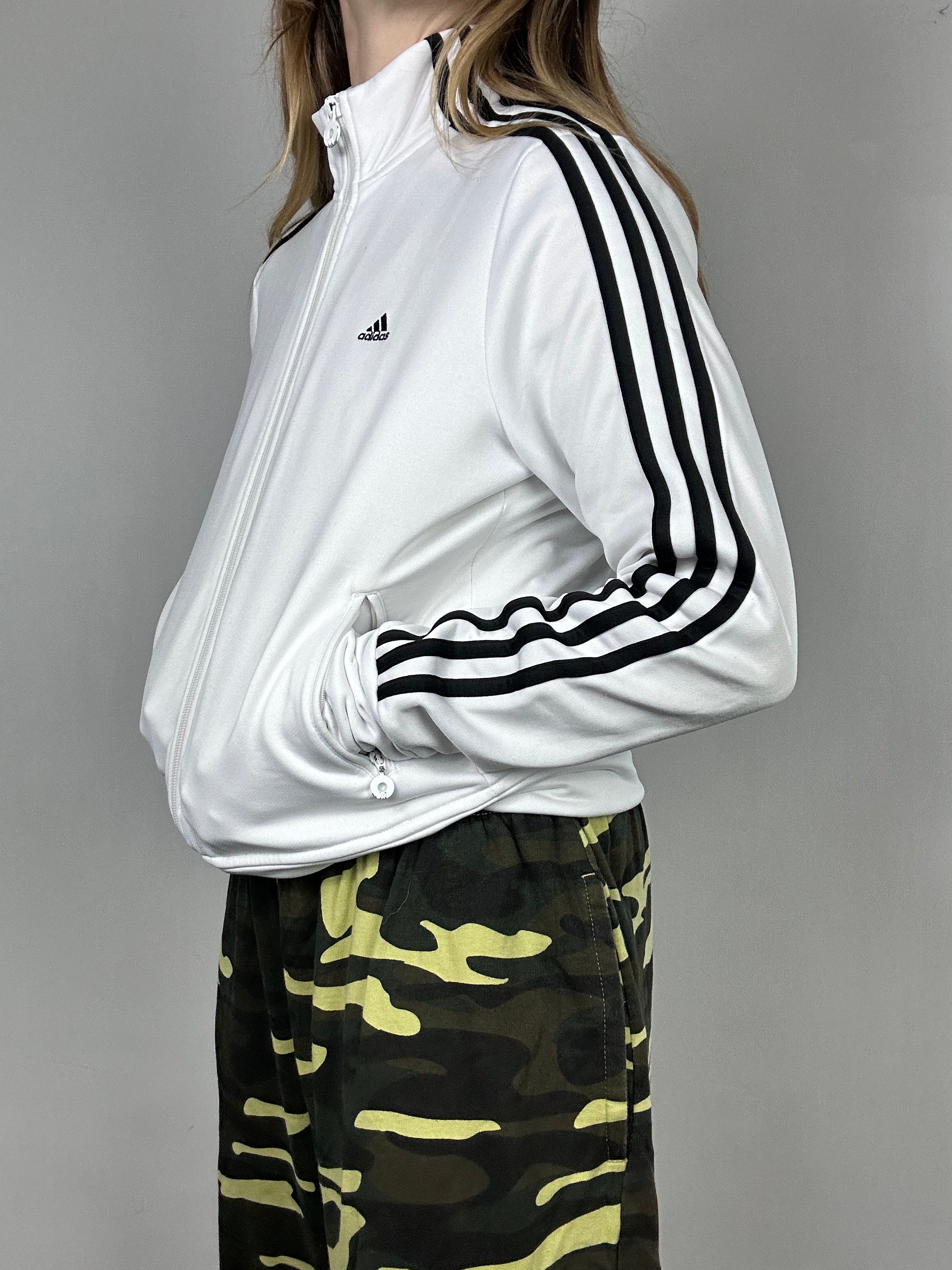 White Adidas Track Jacket Size 10