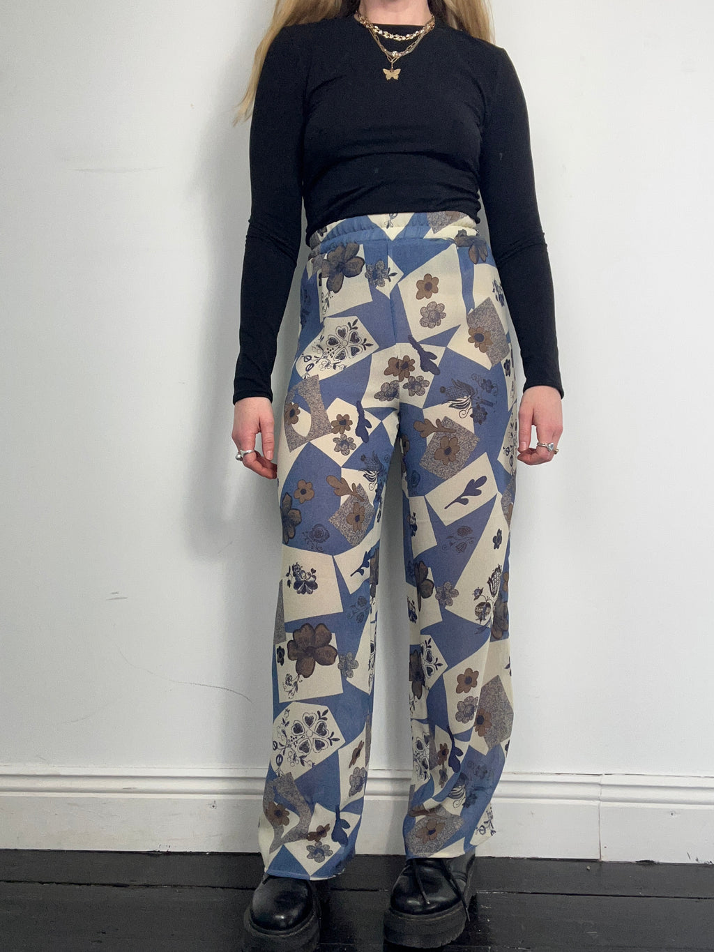 Wide Leg printed Sheer Pants Size 8/10