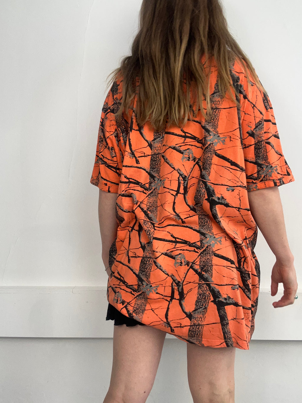 Orange Camo Tree T Shirt size XL
