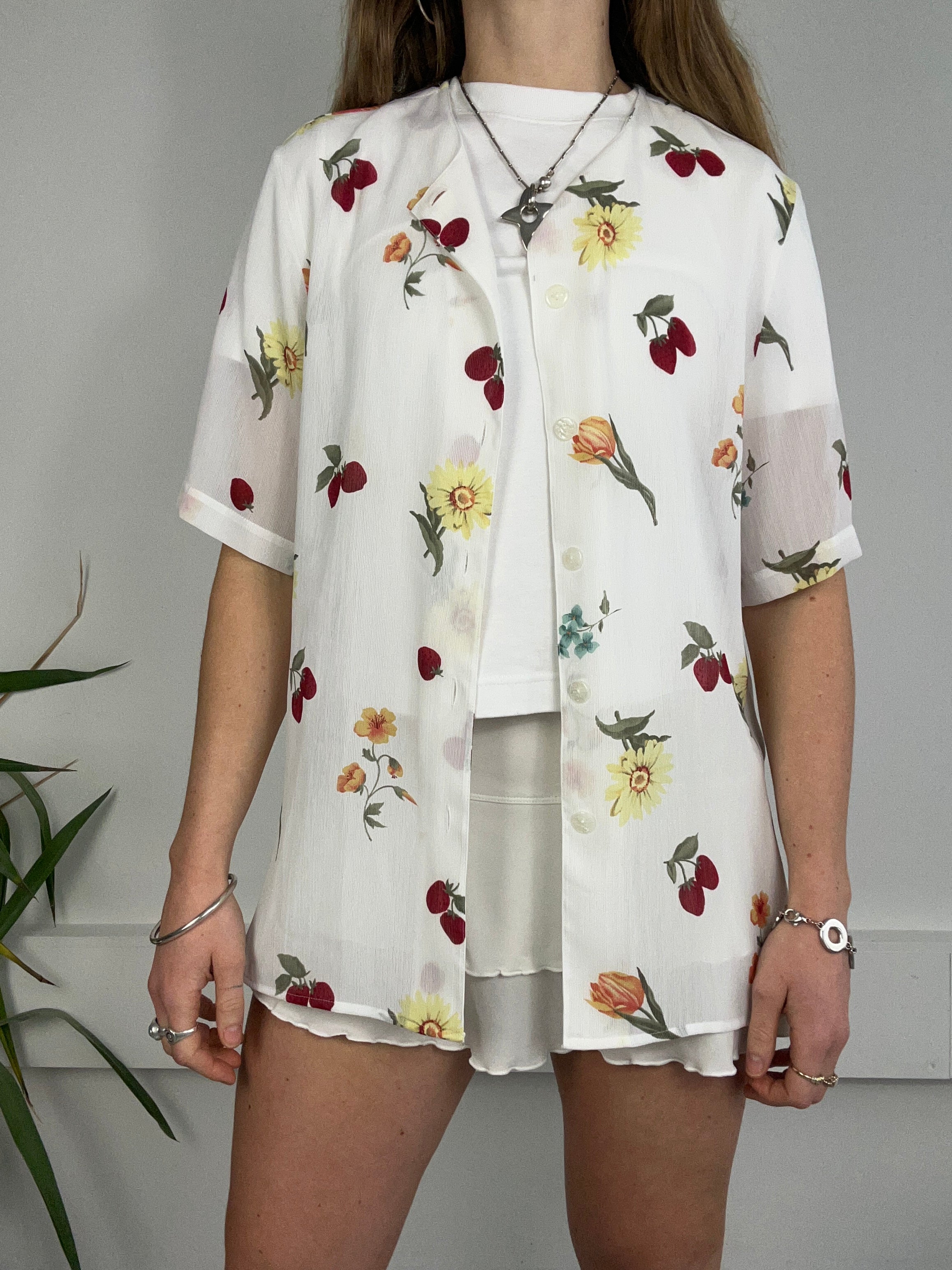 Floral cherry Shirt Size 10