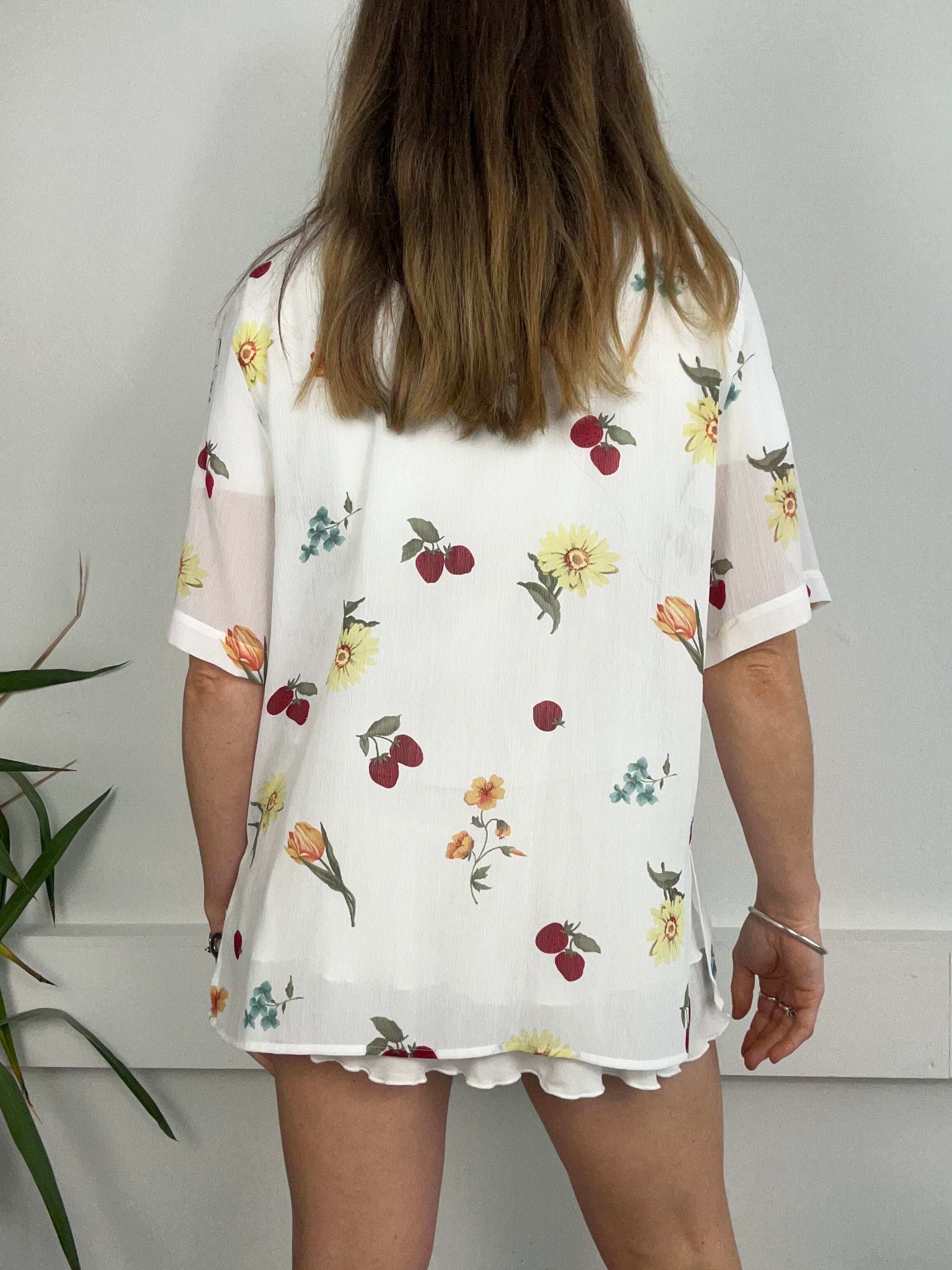 Floral cherry Shirt Size 10