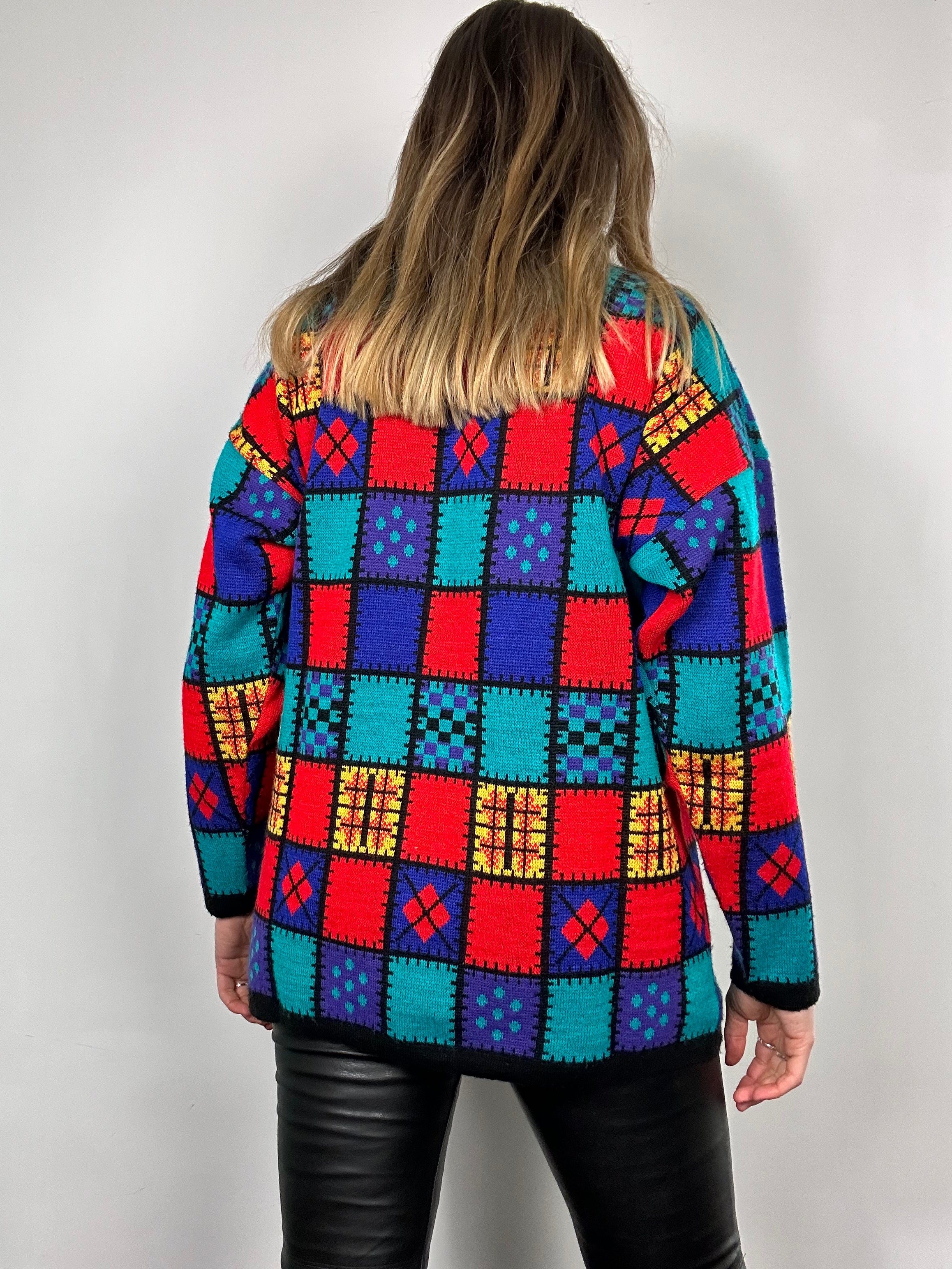 Checkered Knit Sweater Size 10